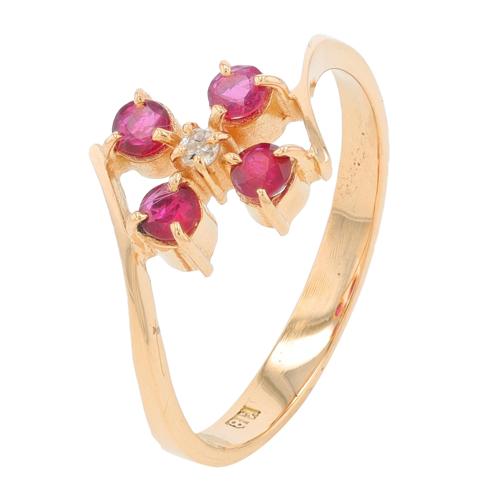 18K YG .15 CTW Ruby Ring