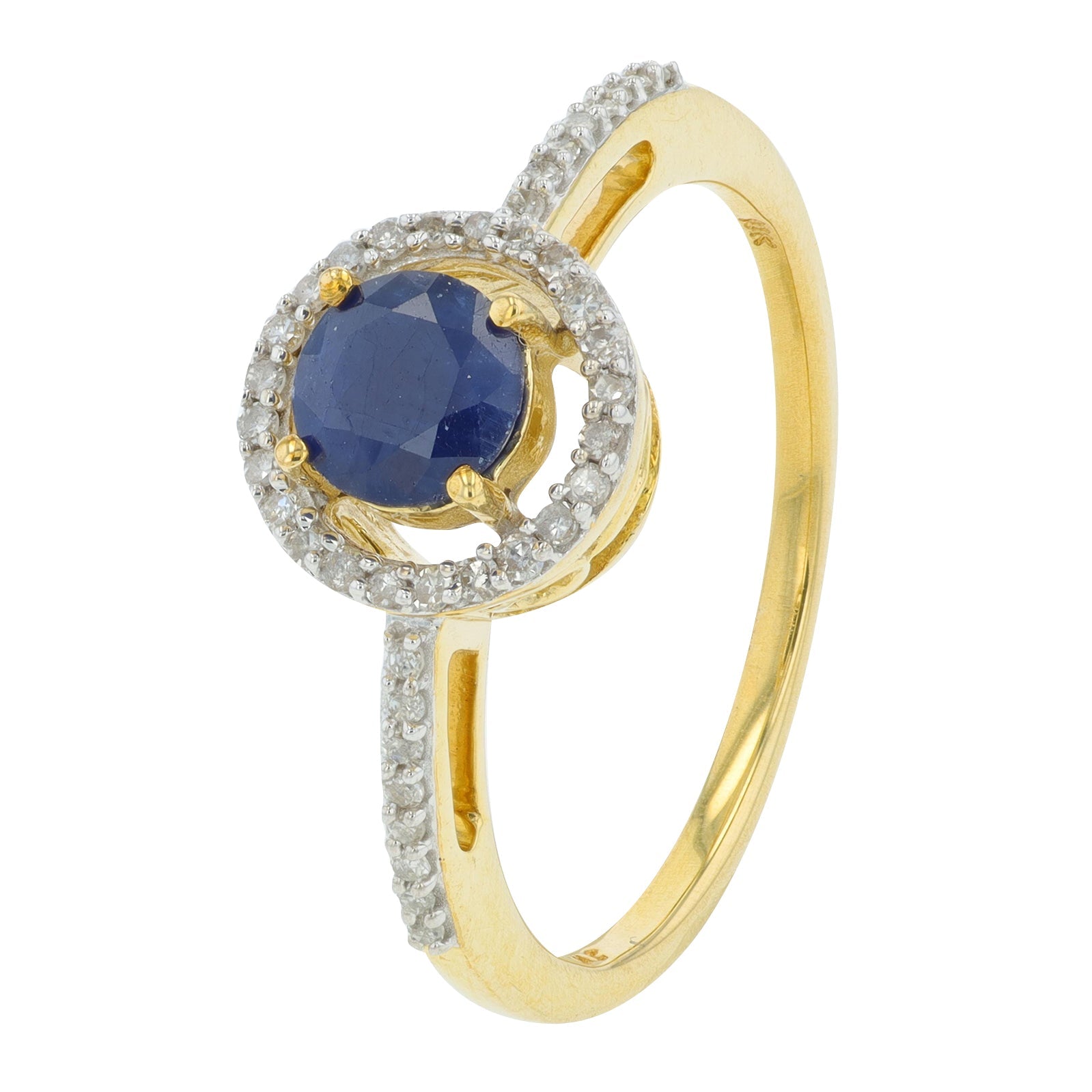 10K .17 CT Gemstone Center Halo Ring<p><strong>More Colors Available</p></strong>