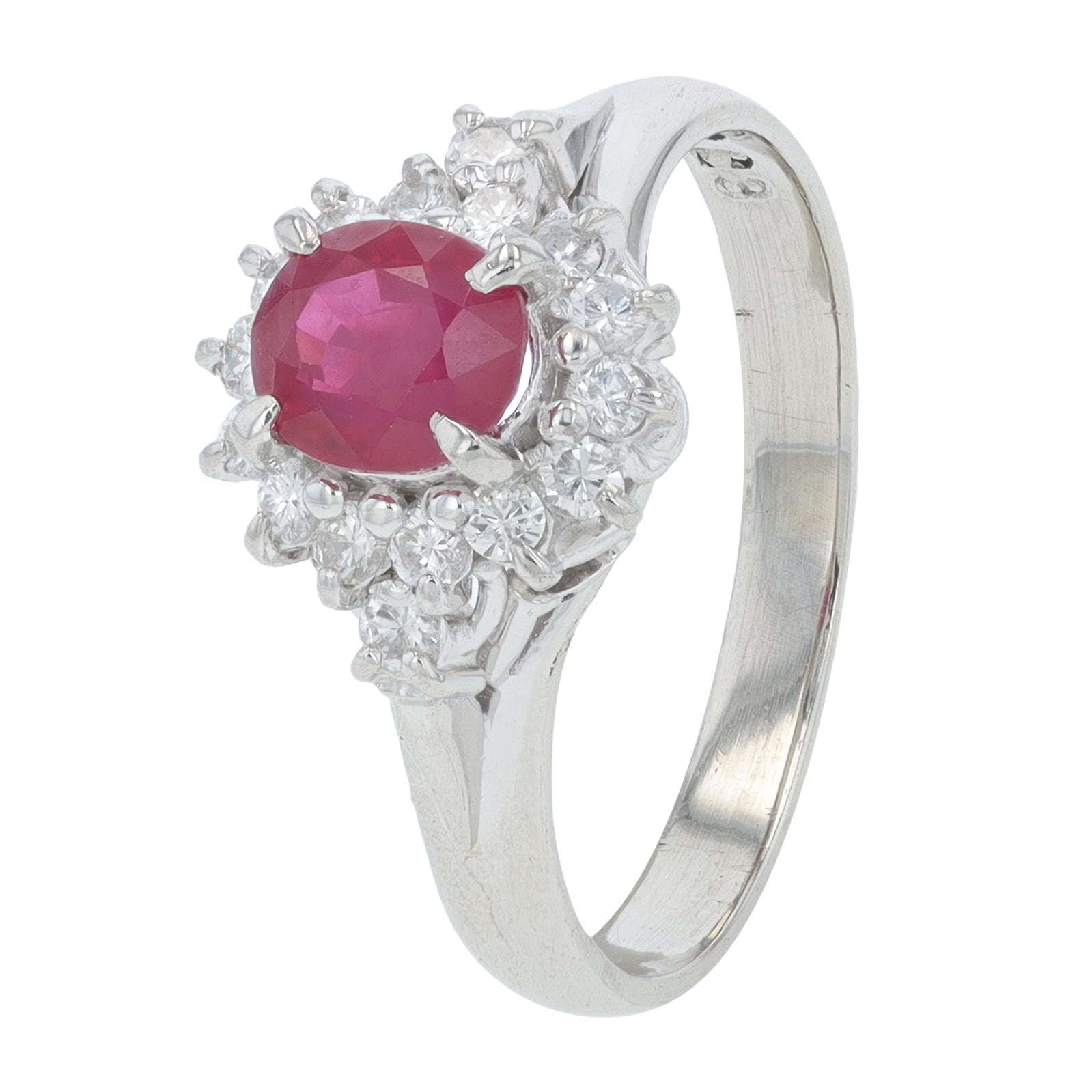 PT900 1 CT Ruby Center Ring
