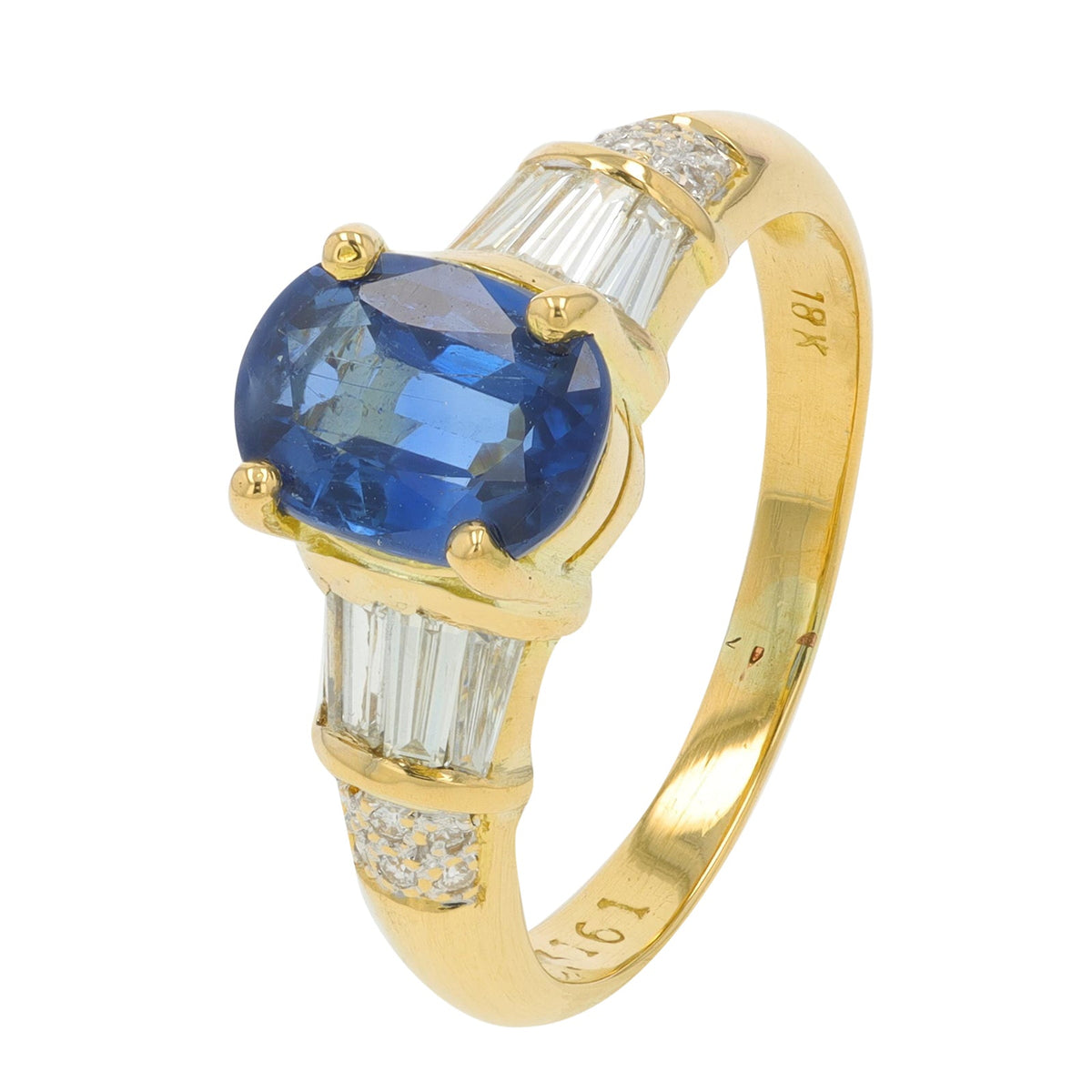 18K YG 1.31 CT Sapphire Ring