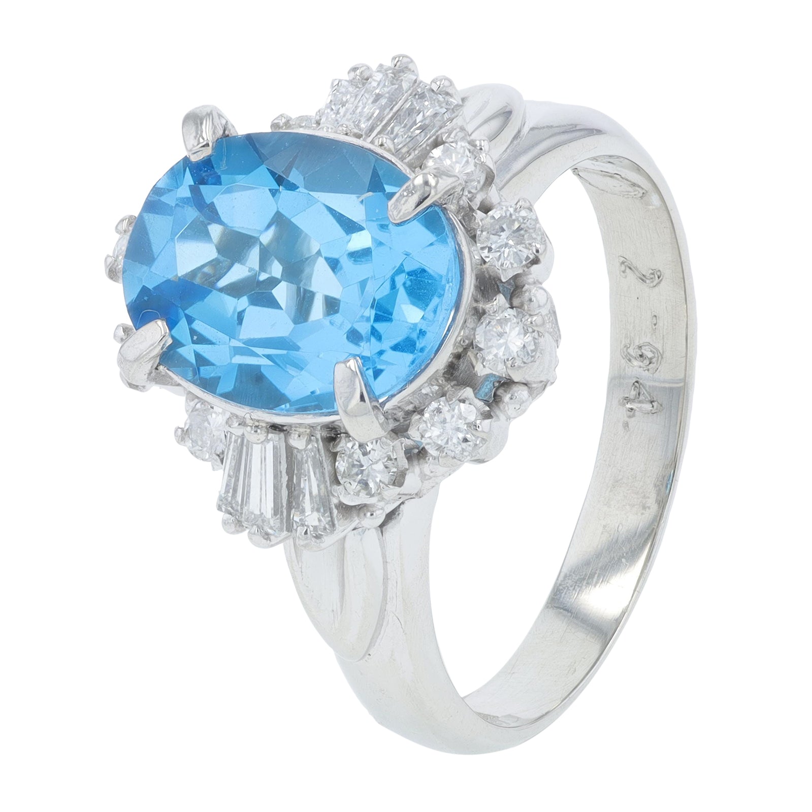 PT900 2.94 CT Blue Topaz Ring