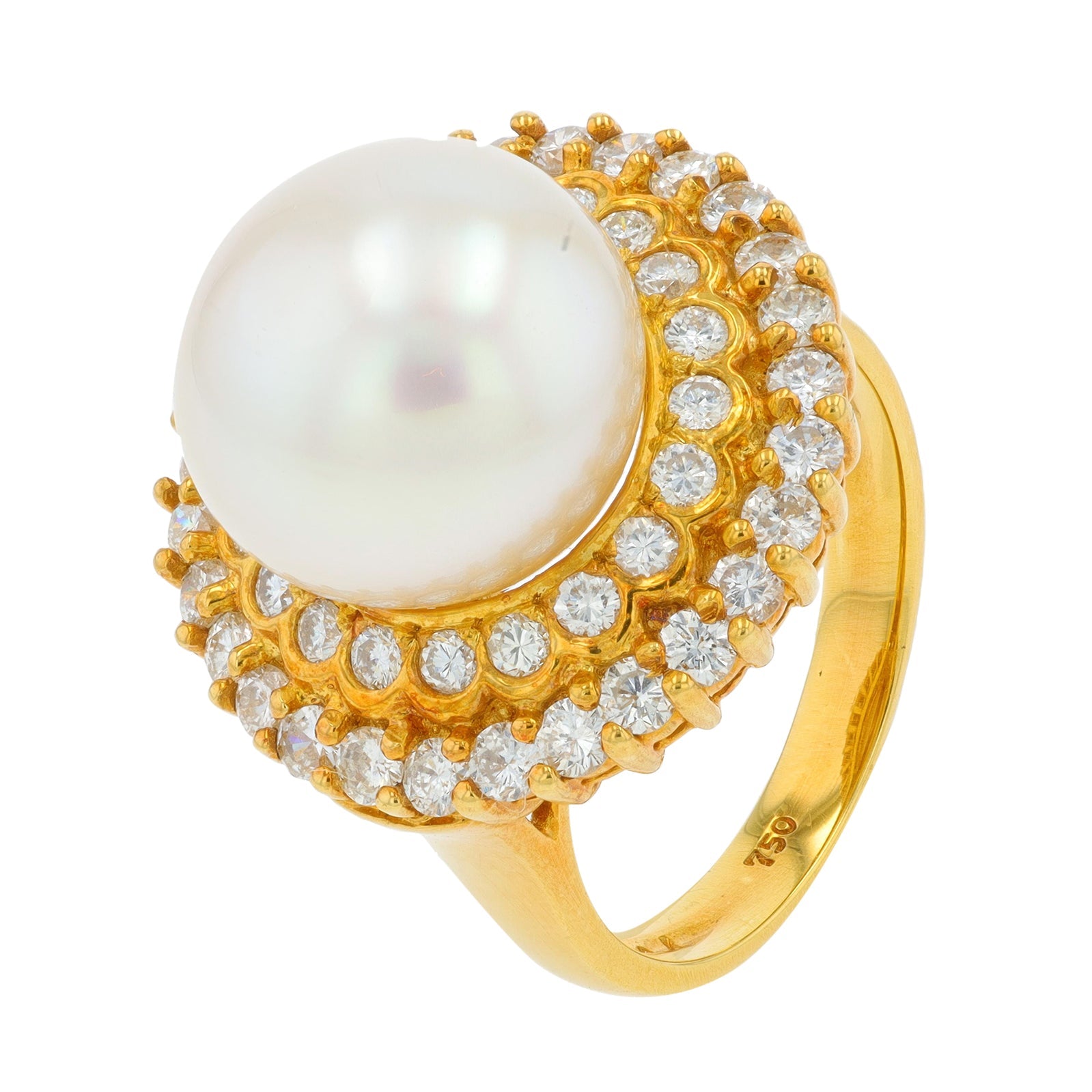 18K YG 12 MM Pearl Cocktail Ring
