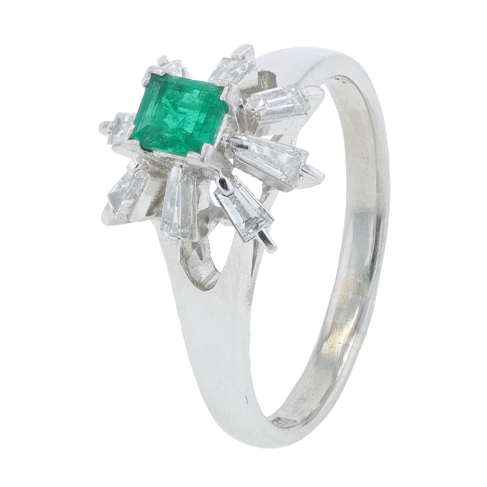 PT900 .37 CTW Emerald Ring