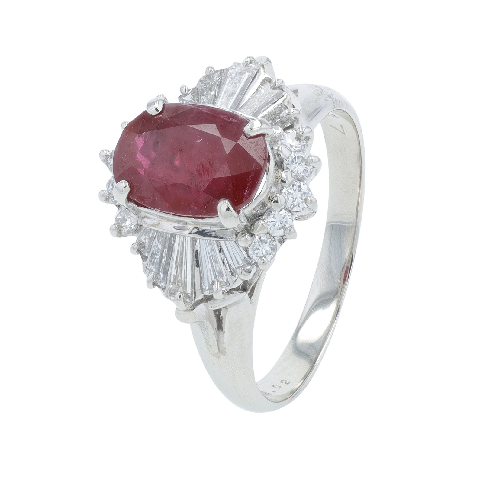 PT900 2.02 CT Ruby Center Ring
