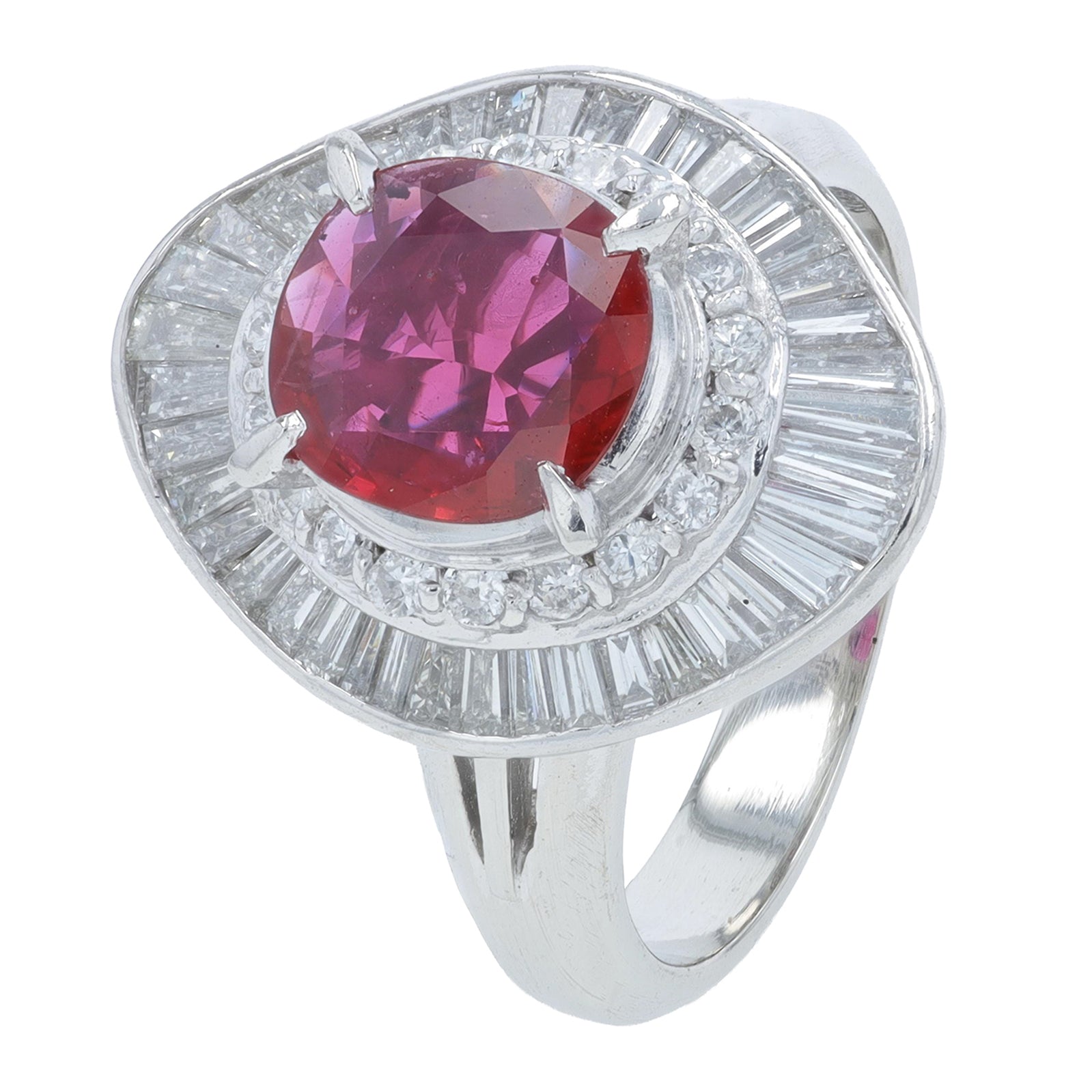 PT900 1.43 CT Ruby Center Ring