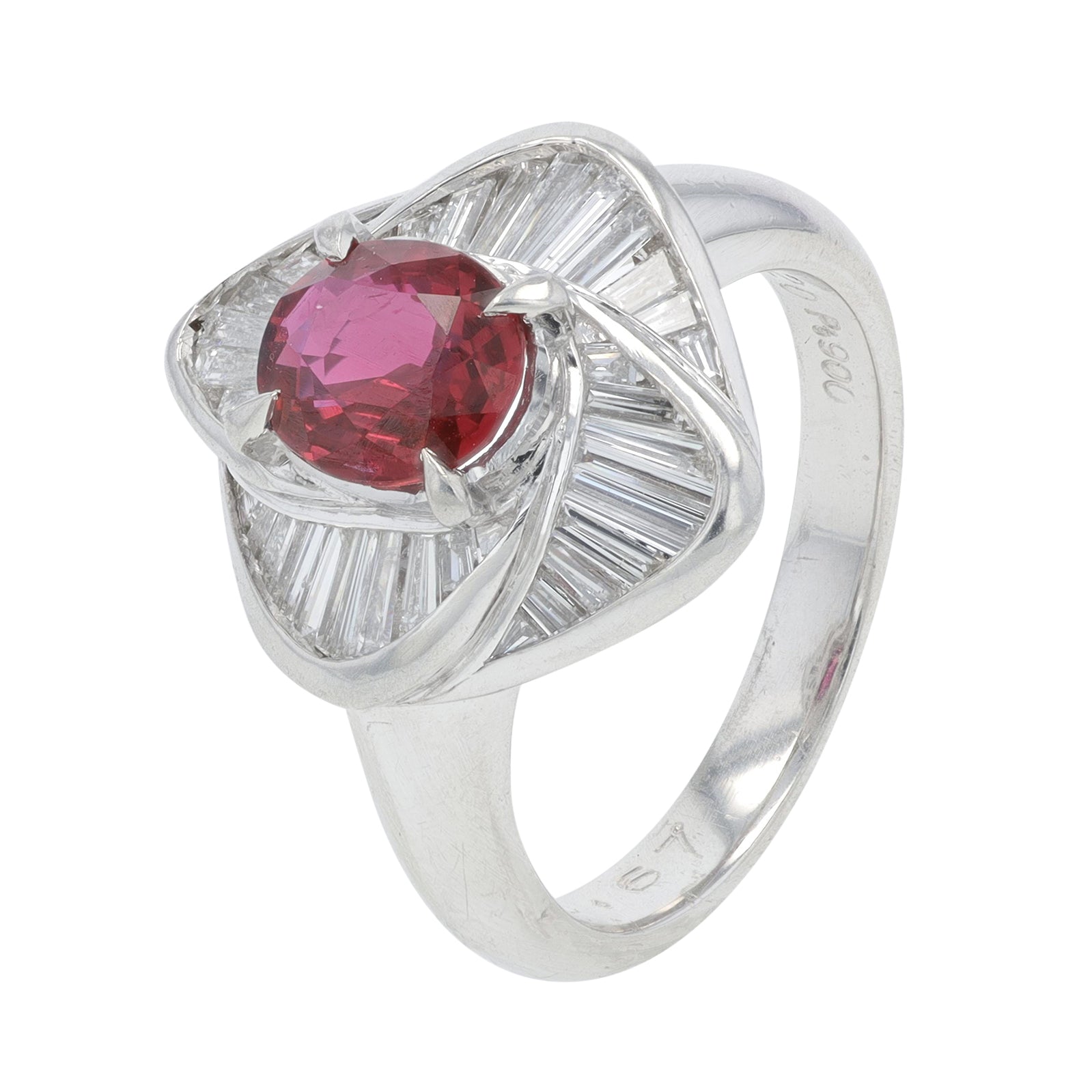 PT900 1.20 CT Ruby Center Ring