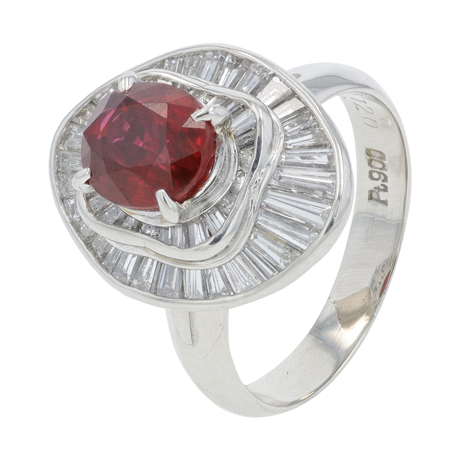 PT900 1.81 CT Ruby Center Ring