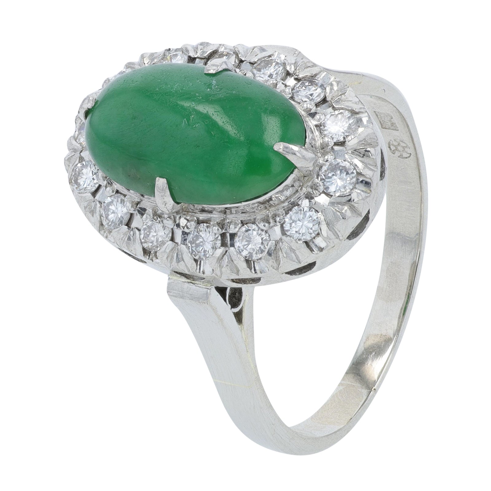 PLAT 2.64 CT Jade Halo Ring