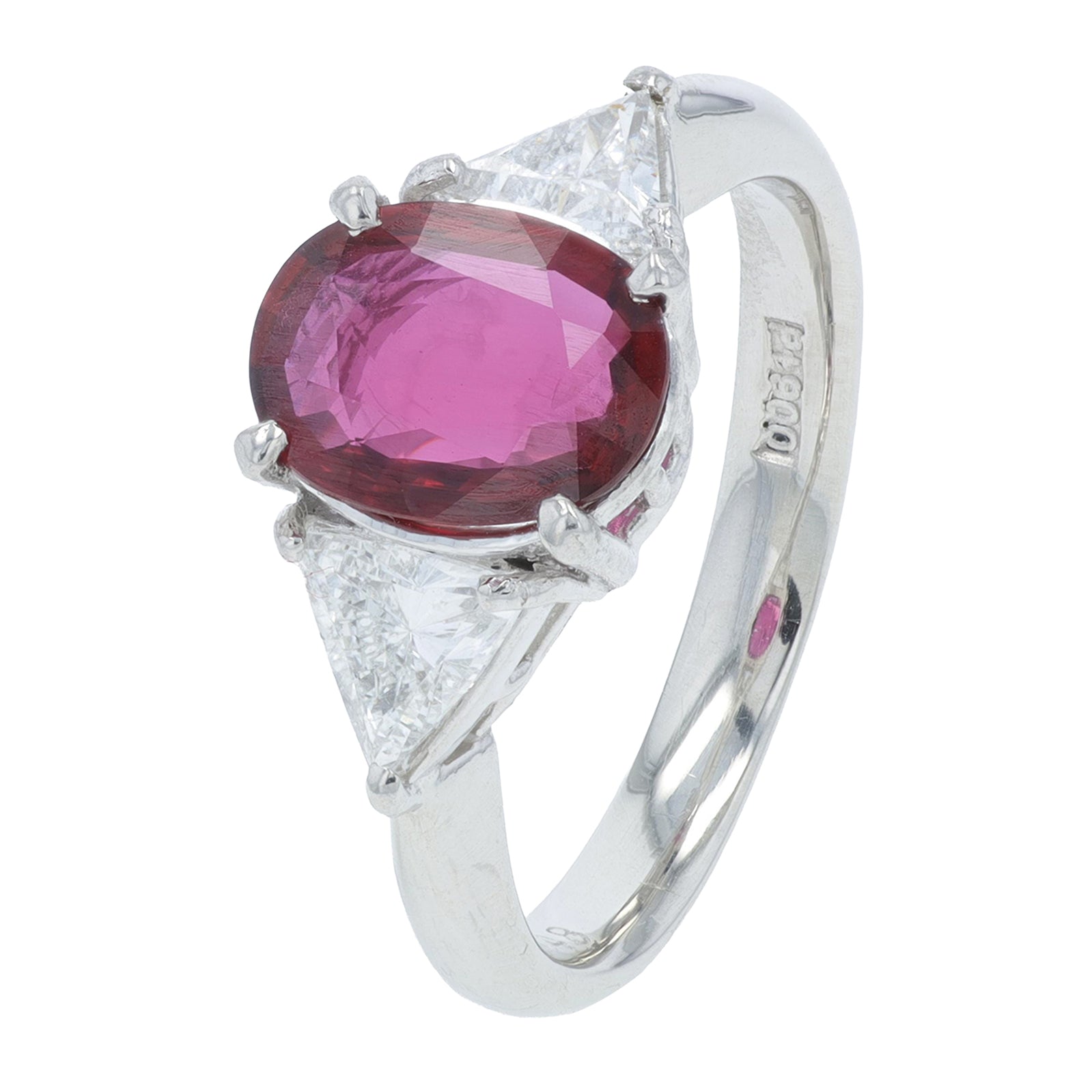 PT900 1.11 CT Ruby Center Ring