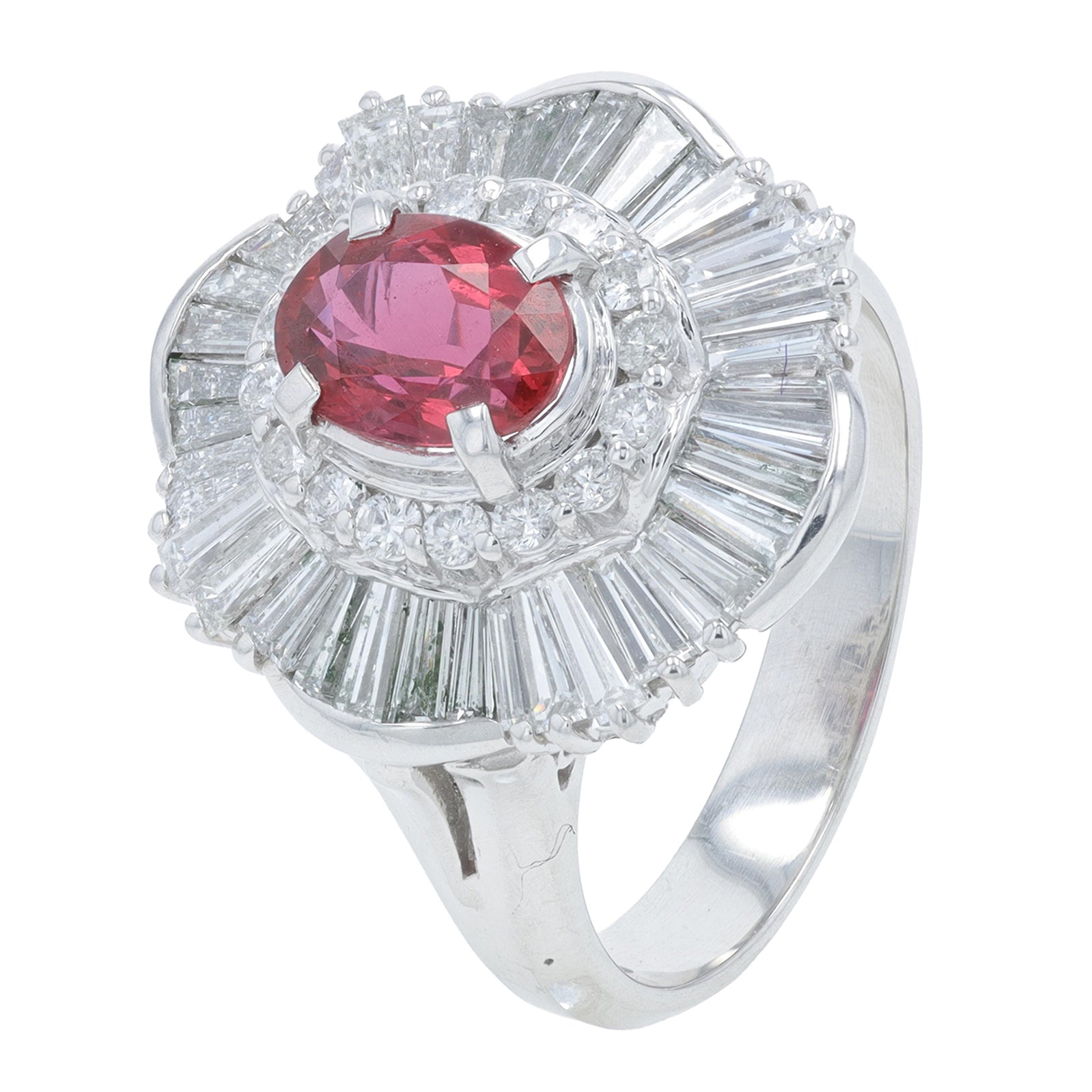 PT900 1.57 CT Ruby Center Ring