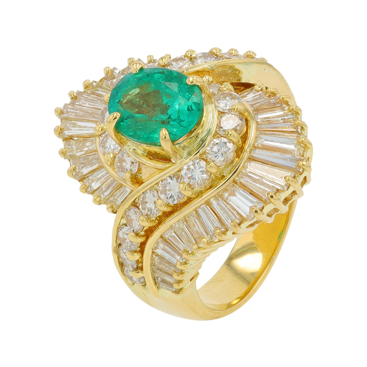 18K YG 1.64 CT Zambian Emerald Ring<p><strong>GIA Available</p></strong>