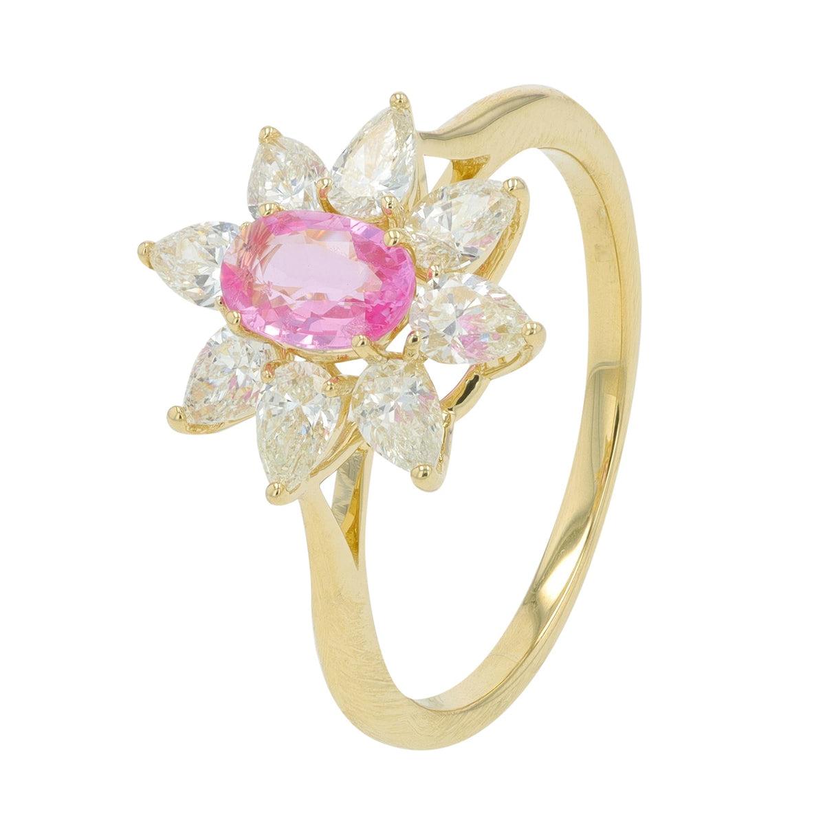 14K .50 CT Sapphire Flower Ring<p><strong>More Gemstones Available</p></strong>