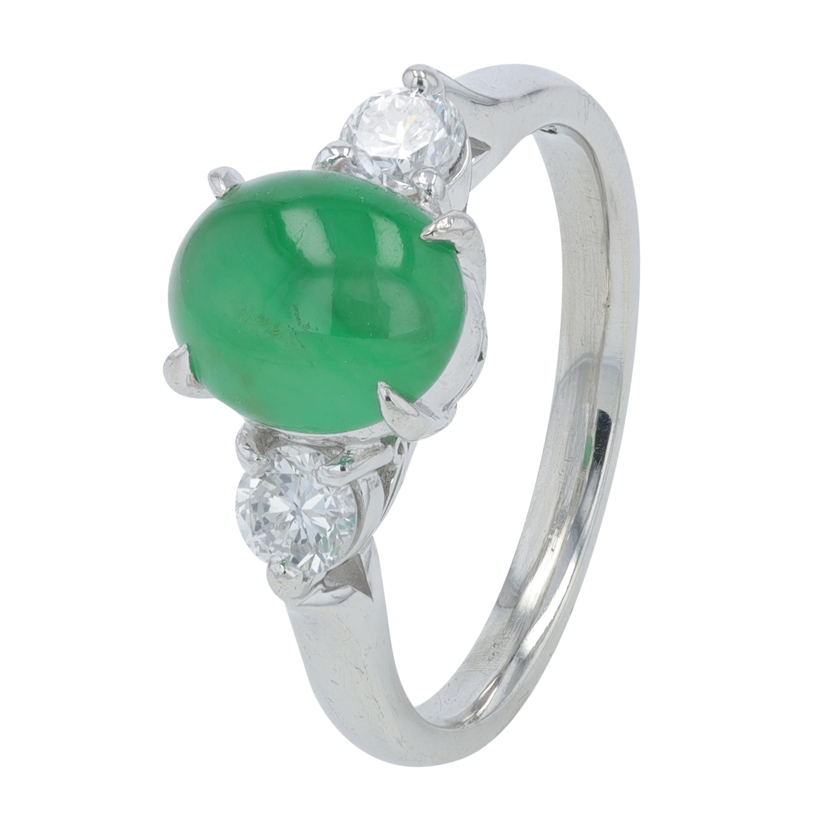 PT900 Jade Center Ring