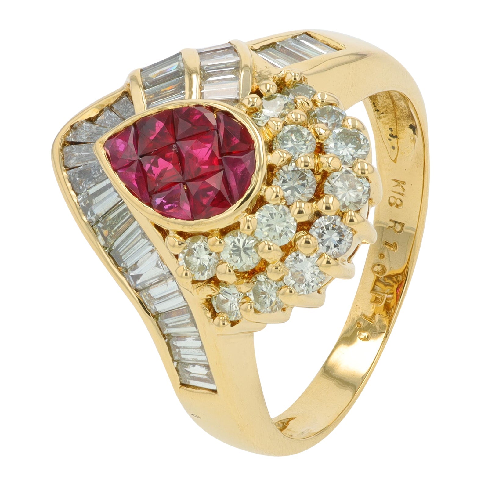 18K YG 1 CTW Ruby Ring