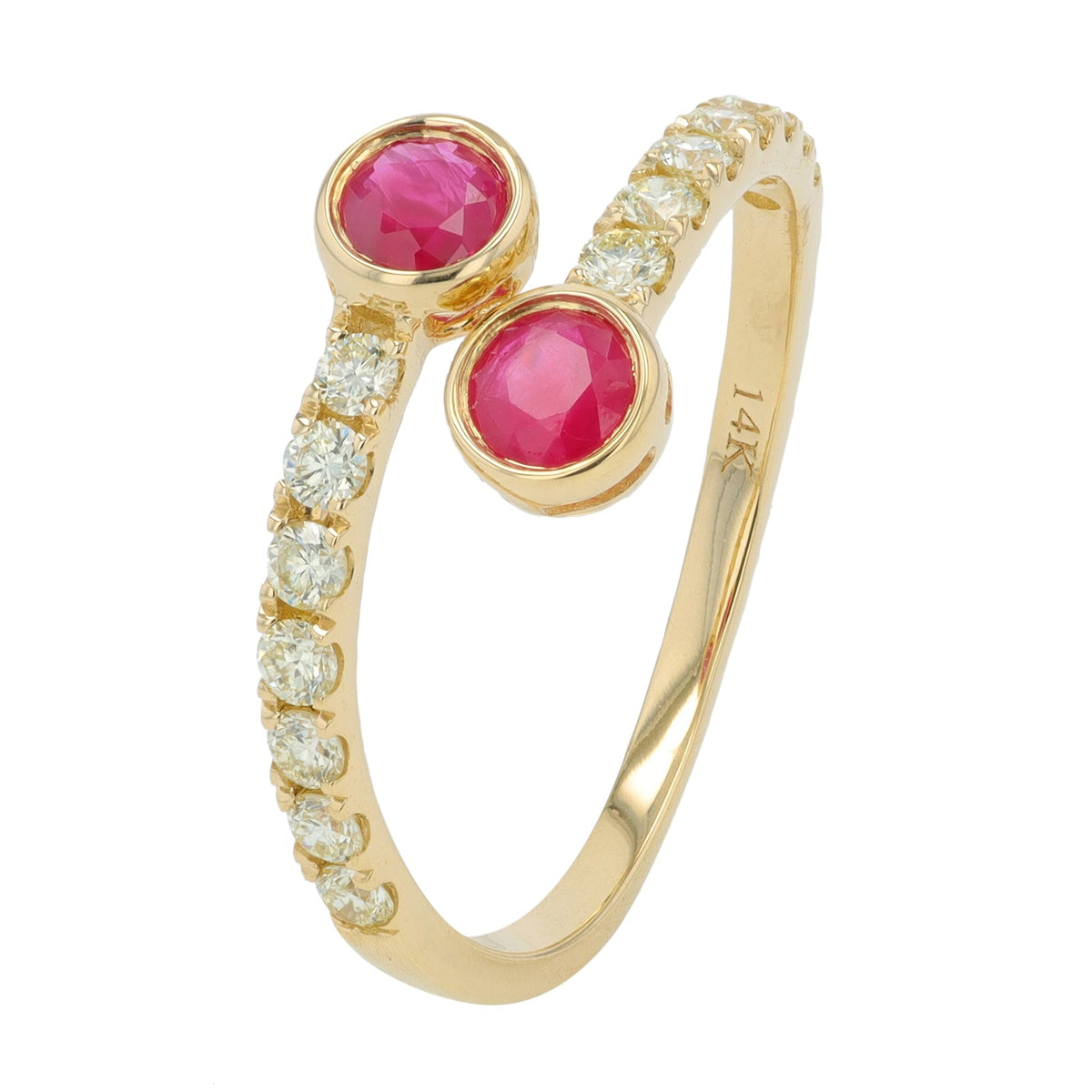 14K Gemstone Bypass Ring<p><strong>More Colors Available</p></strong>