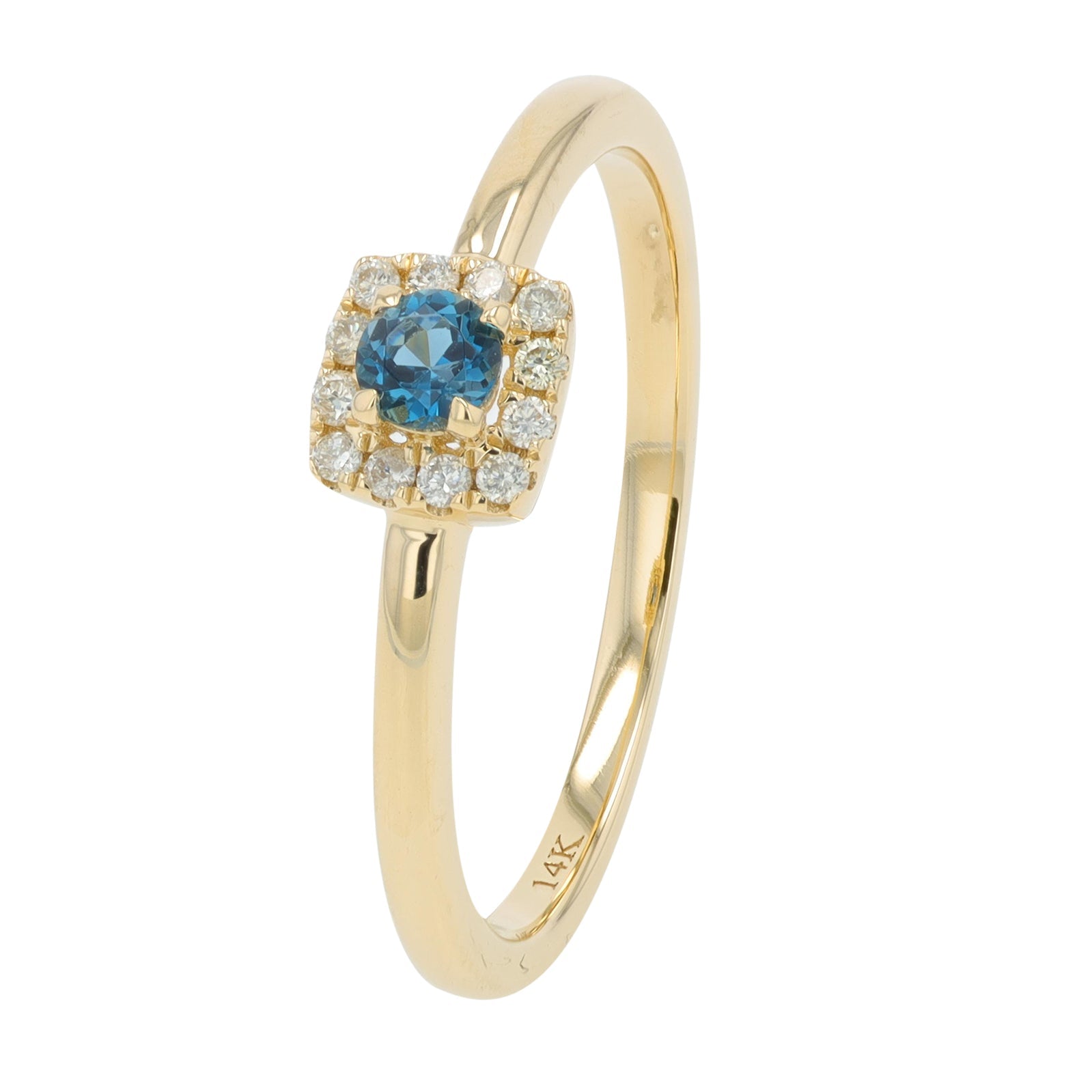 14K Gemstone Halo Ring<p><strong>More Colors Available</p></strong>