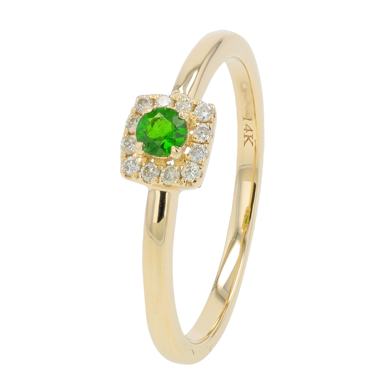 14K Gemstone Halo Ring<p><strong>More Colors Available</p></strong>