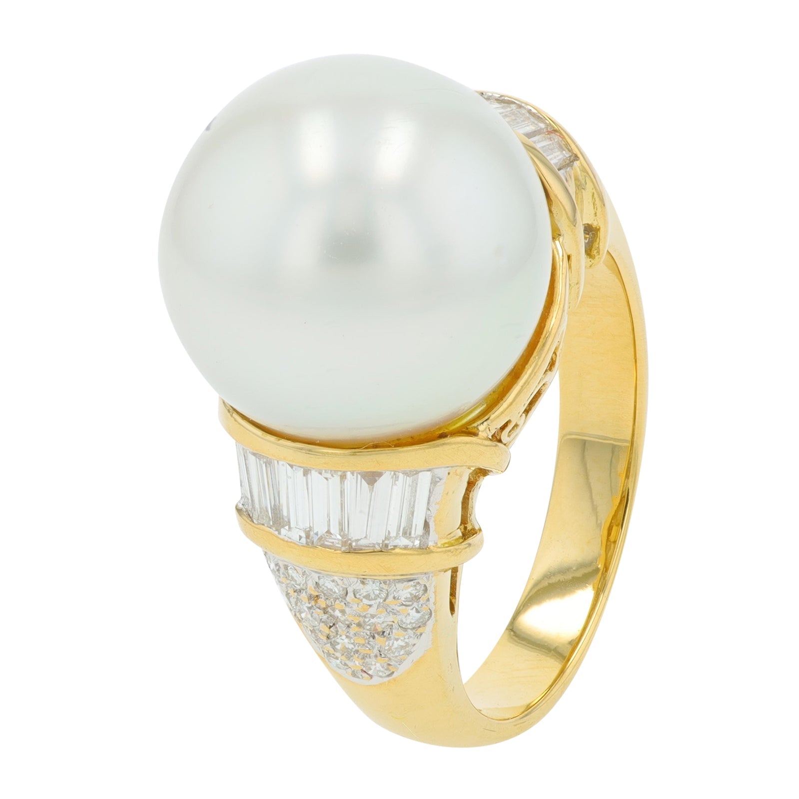 20.5K YG 13 MM Pearl Ring