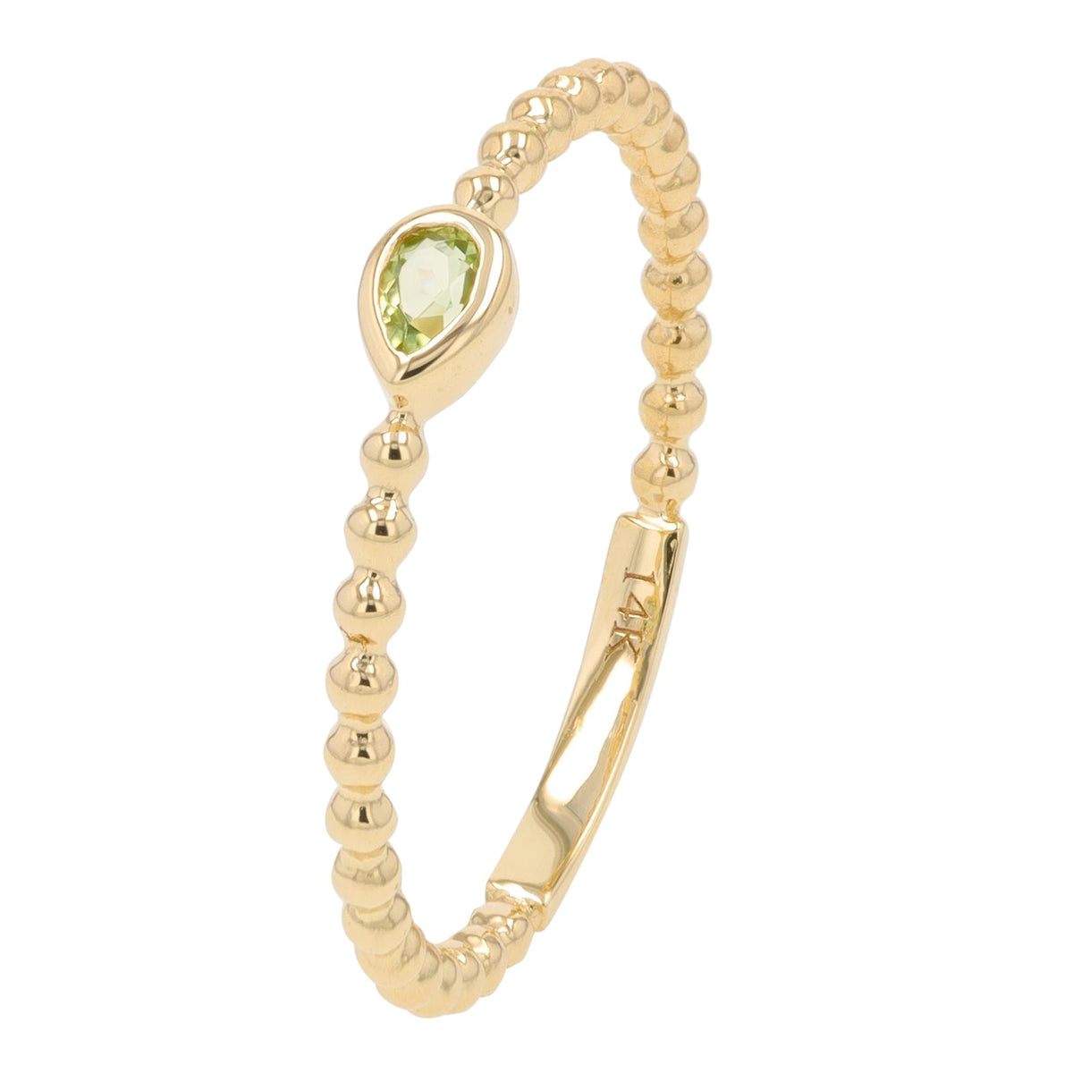14K YG .10 CT Peridot Ring