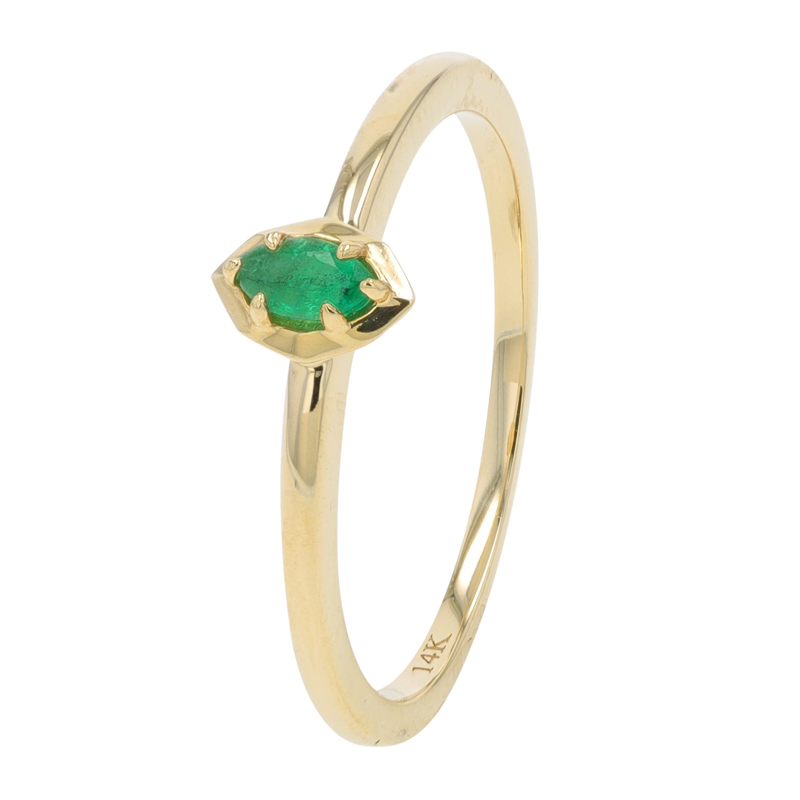 14K YG .11 CT Emerald Ring