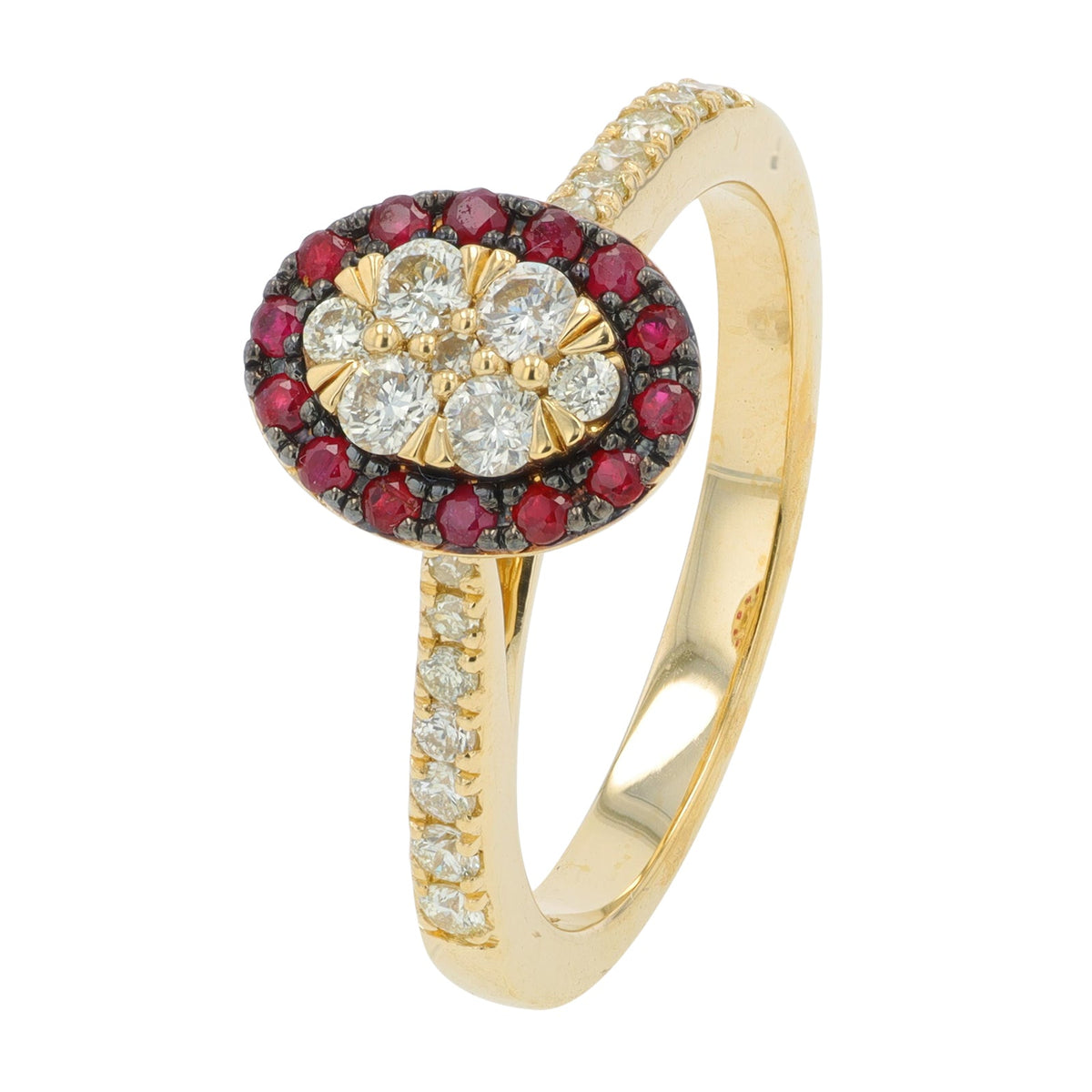 14K YG Gemstone Halo Ring<p><strong>More Colors Available</p></strong>