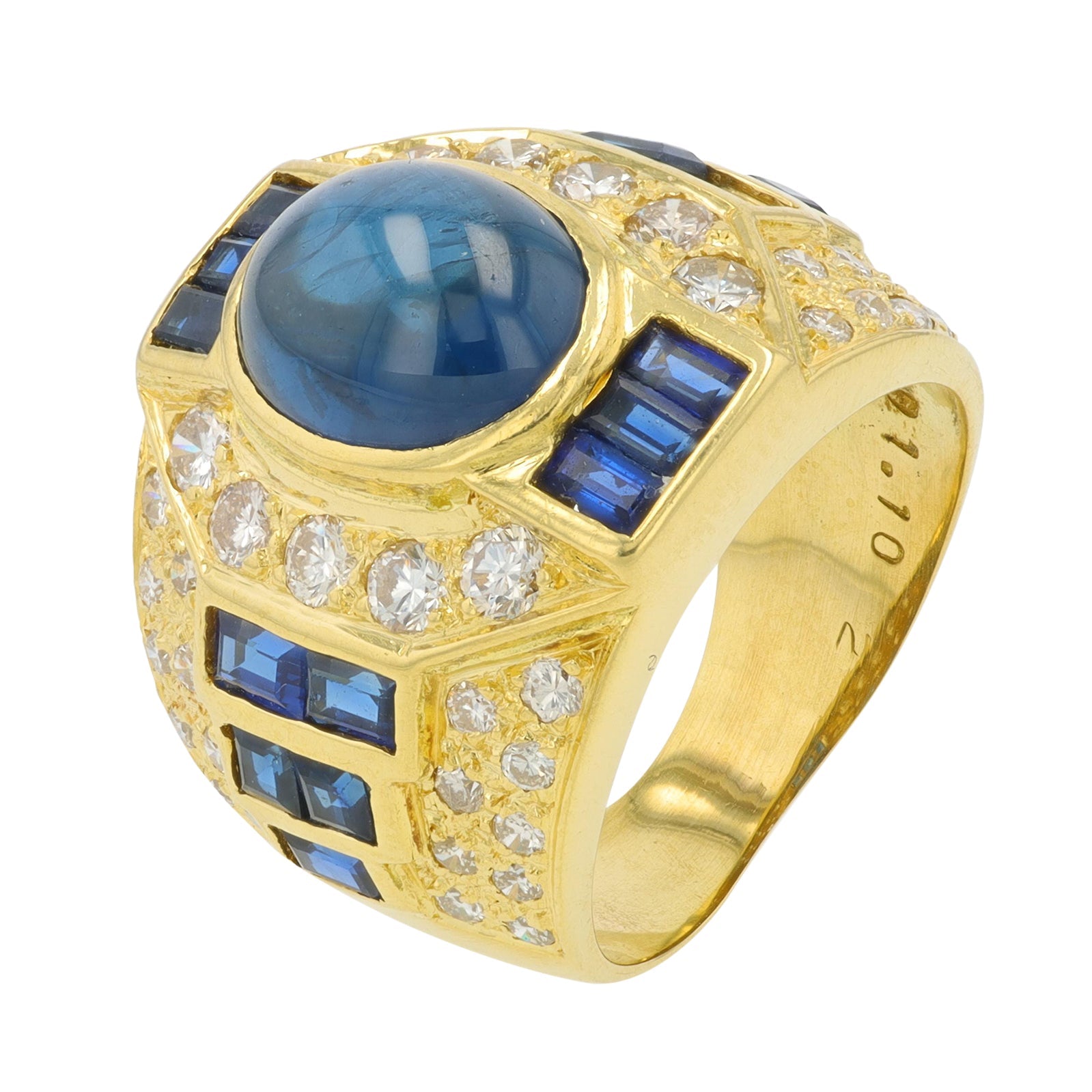 18K YG 7.55 CT Sapphire Ring