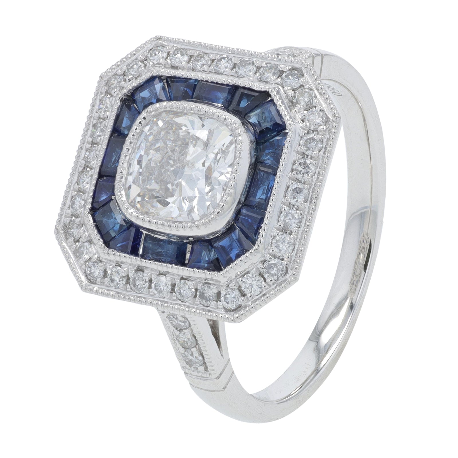PT950 .71 CTW Sapphire Ring