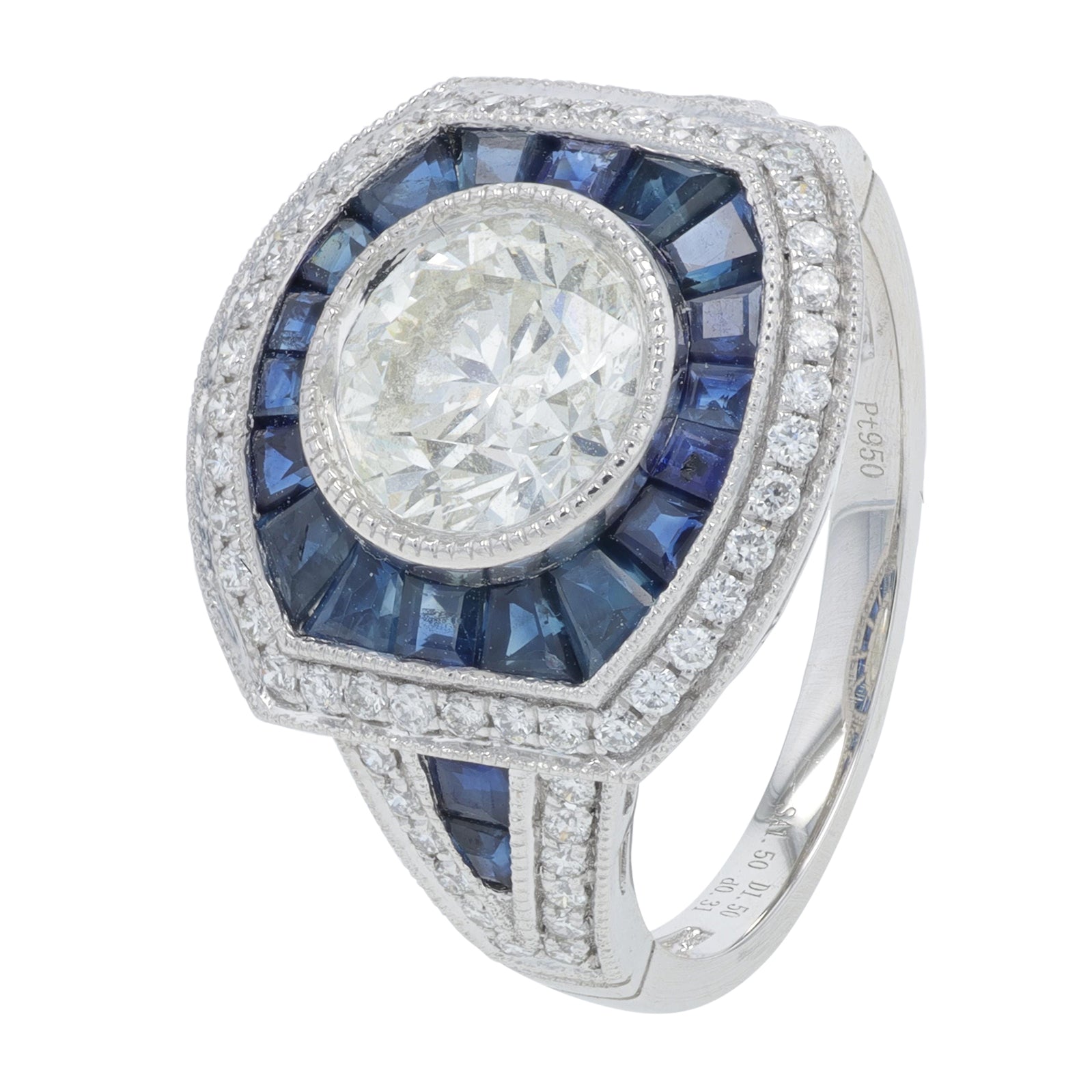 PT950 1.50 CTW Sapphire Ring