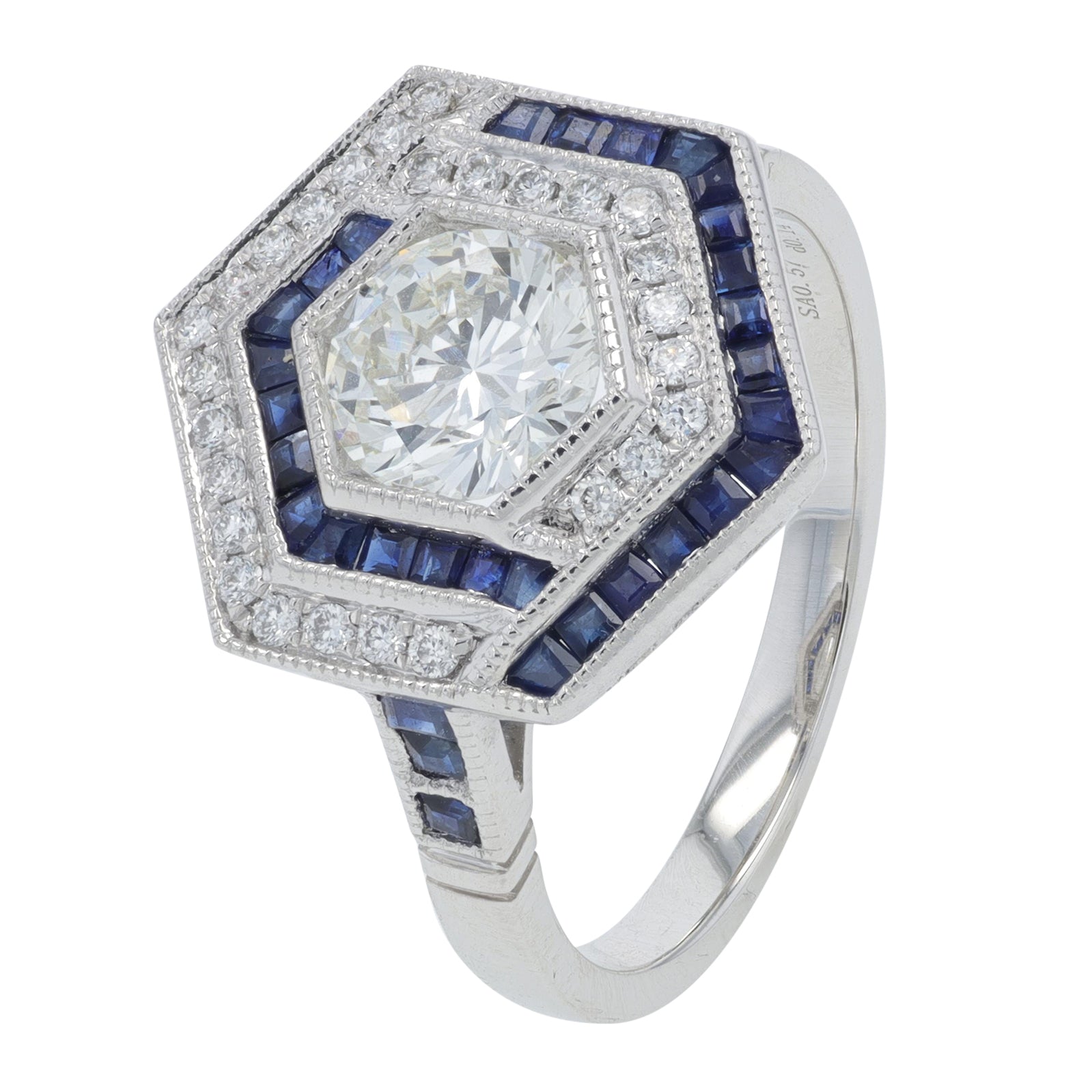 PT950 .57 CTW Sapphire Ring
