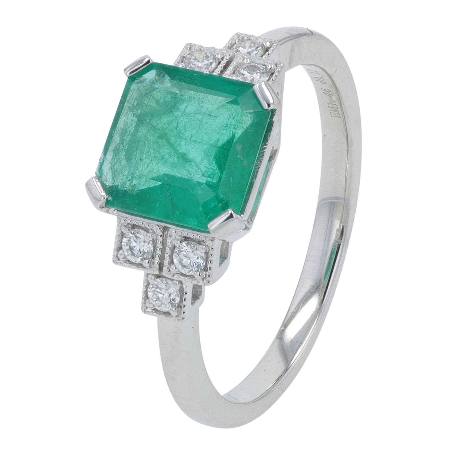 PT950 1.46 CTW Emerald Ring