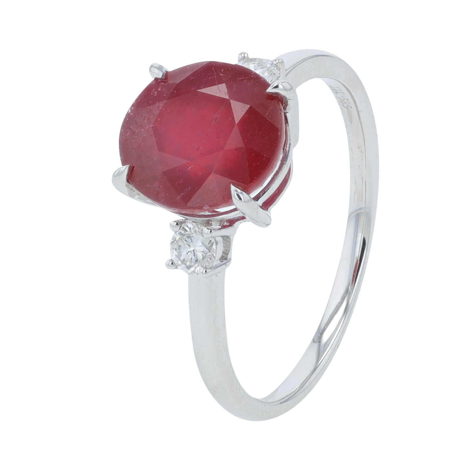 14K WG 3.84 CT Ruby Ring