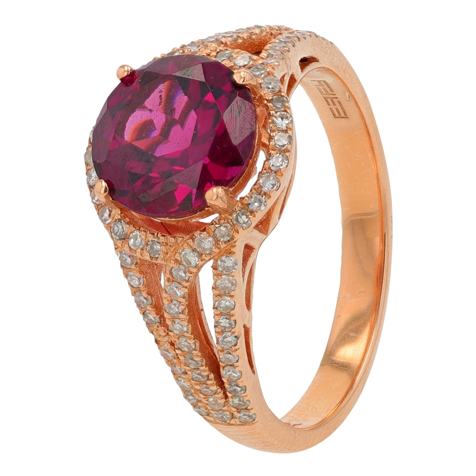 14K EFFY RG 2.40 CT Rhodolite Ring