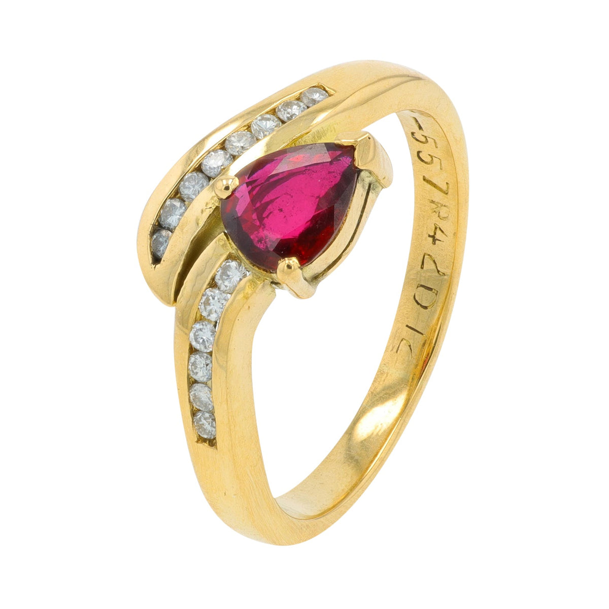18K YG .42 CTW Ruby Bypass Pinky Ring