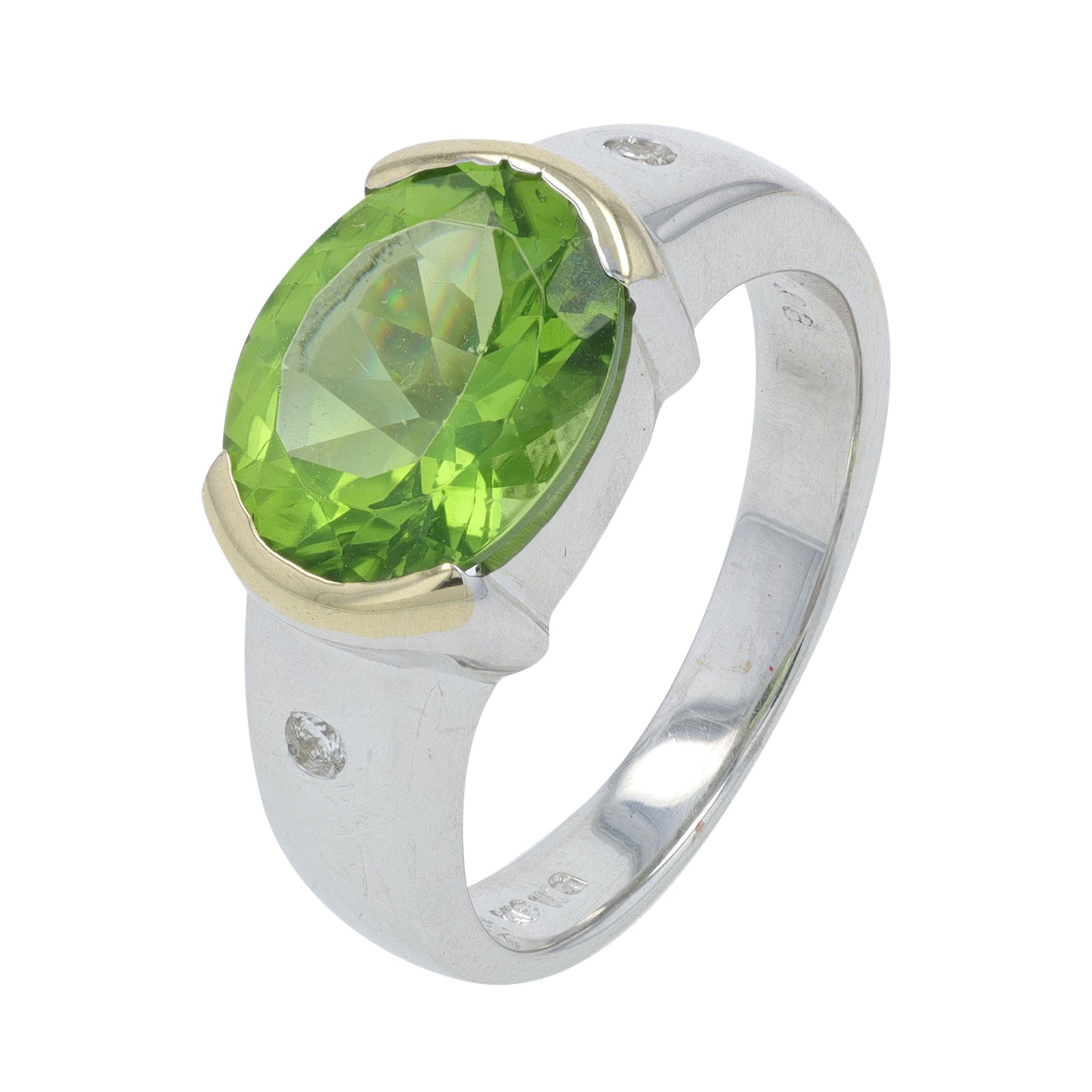 18K WG 3.64 Peridot Ring