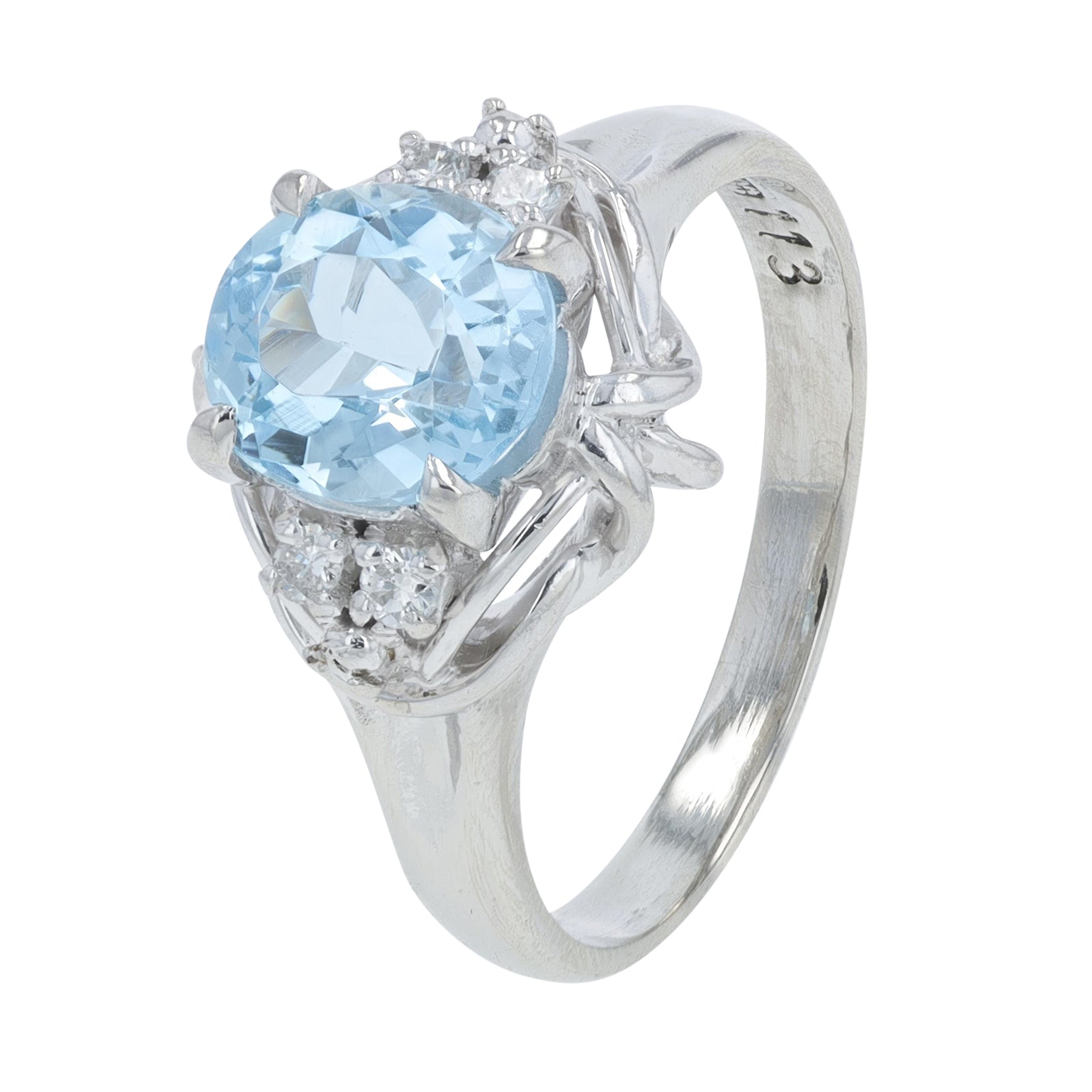 PT900 1.13 CT Aquamarine Ring