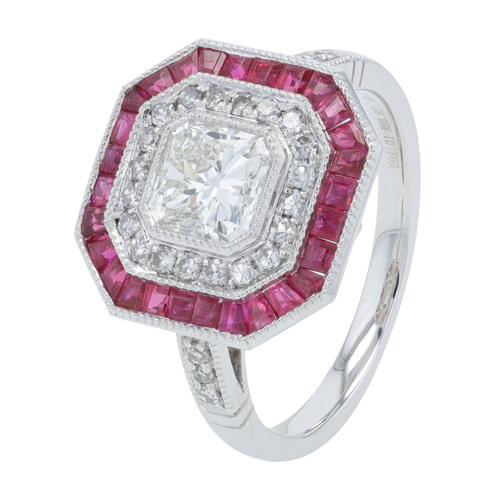 PT950 .93 CT Ruby Ring