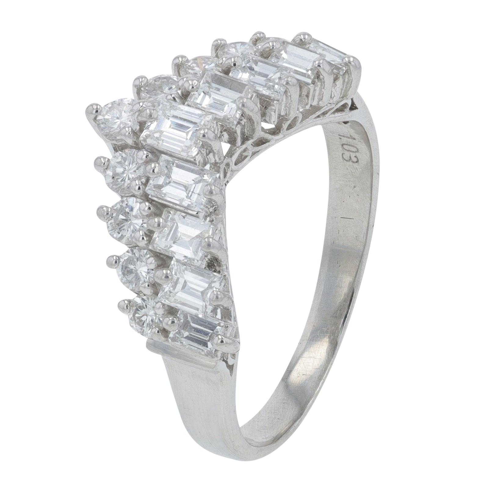 PT900 1.03 CTW Diamond Chevron Ring