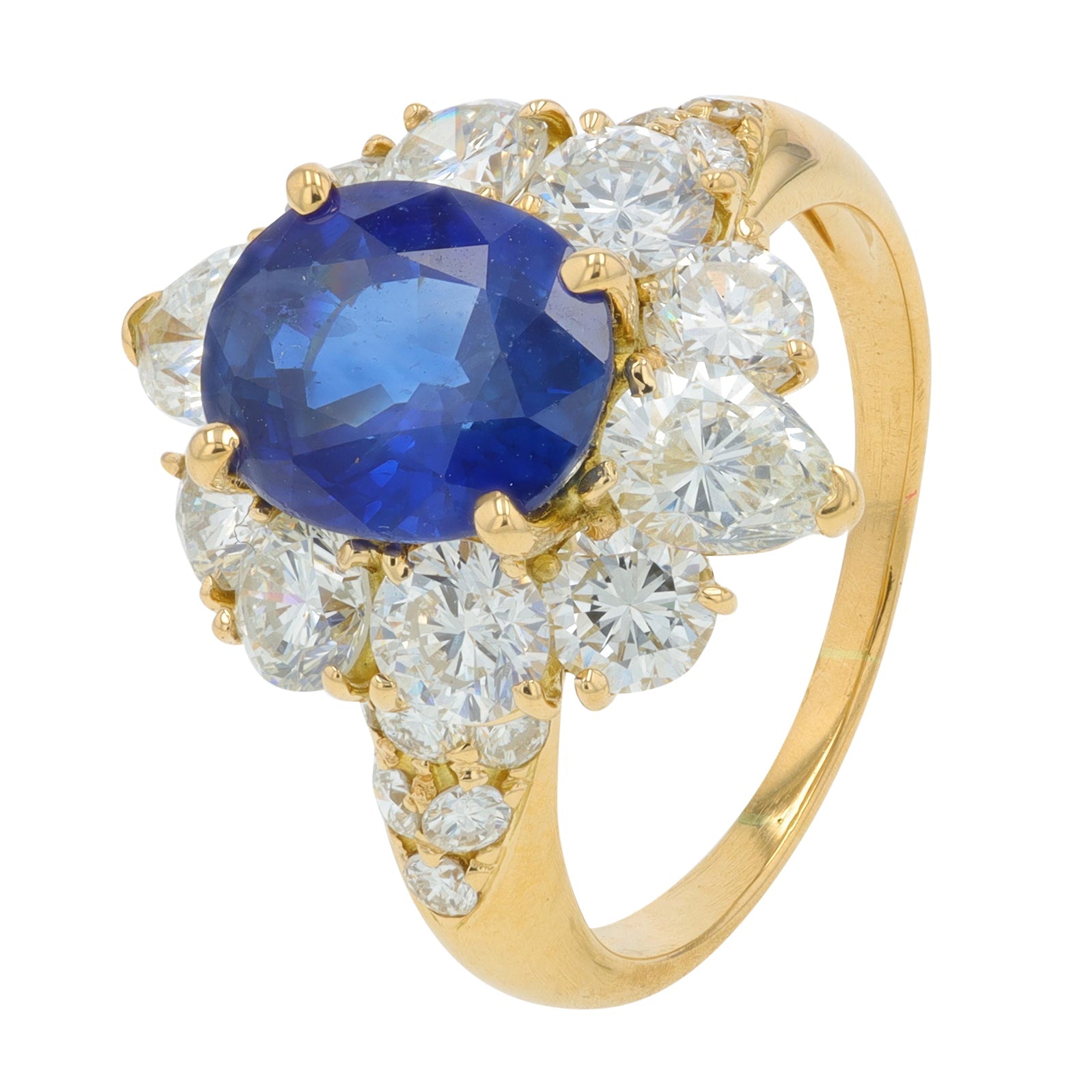 18K YG 3.12 CT Sapphire Ring