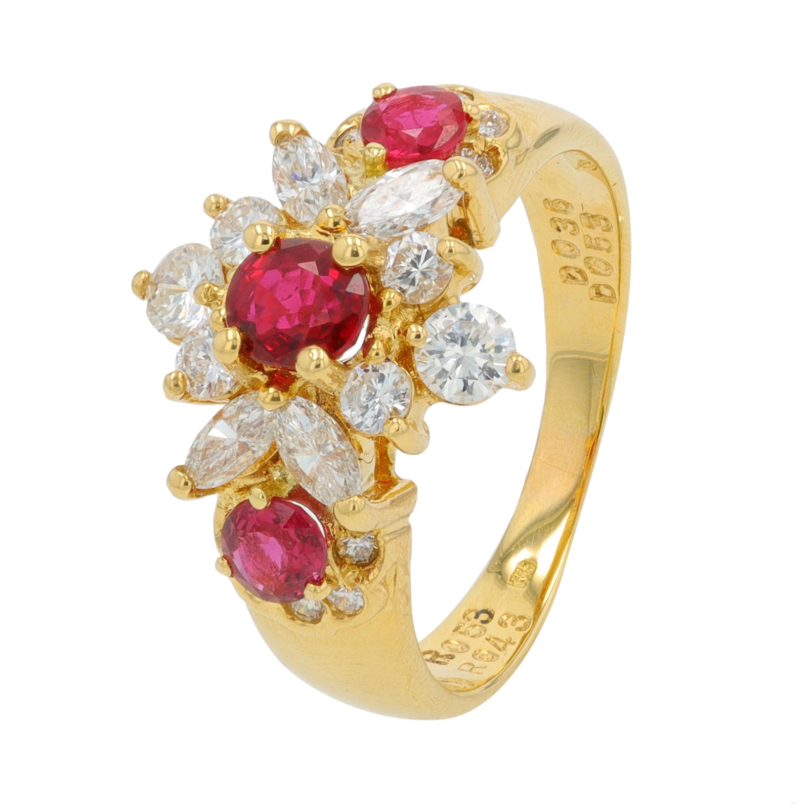 18K YG .96 CTW Ruby Ring