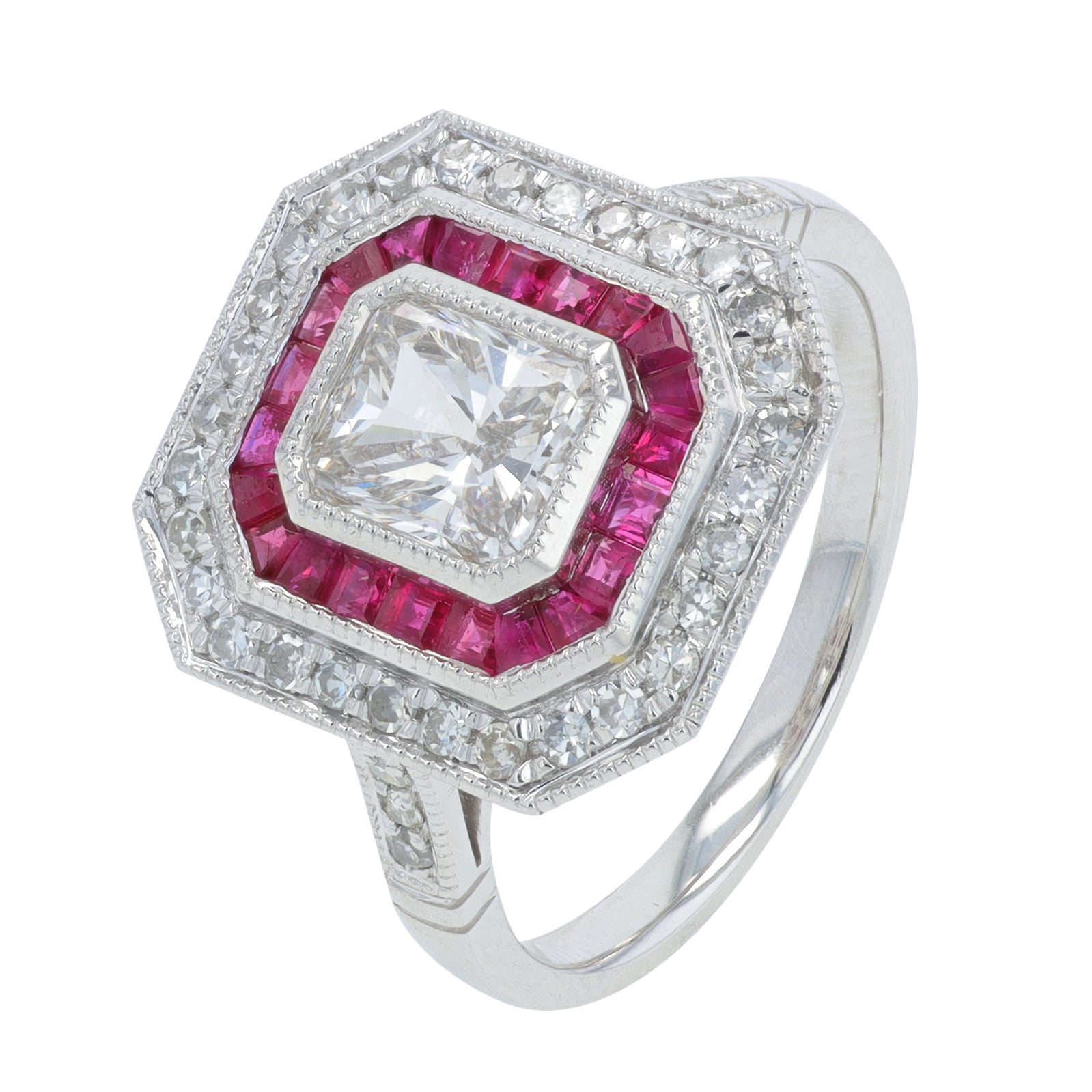 PT950 .65 CT Ruby Ring