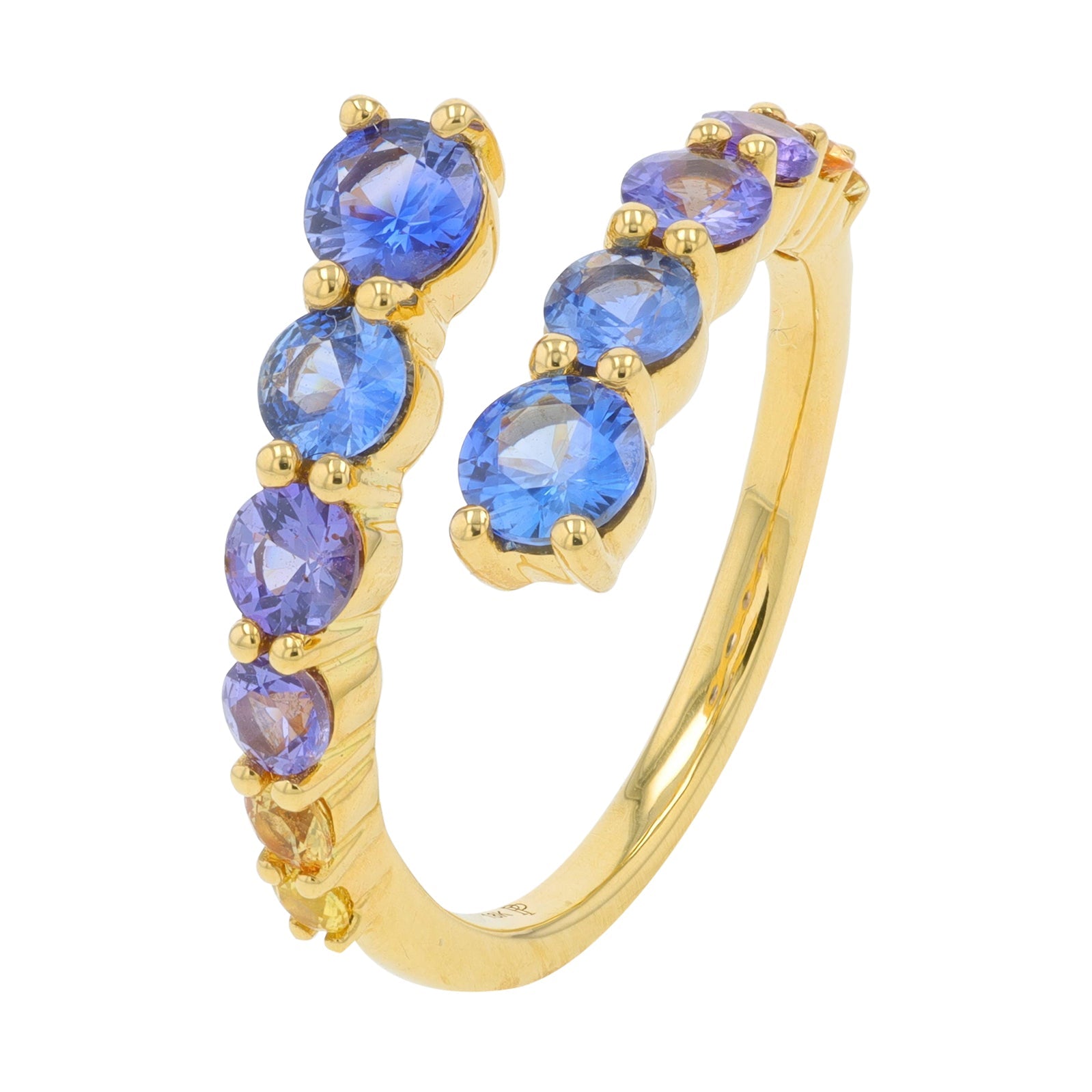 18K YG Penny Preville Multi Gemstone Bypass Ring
