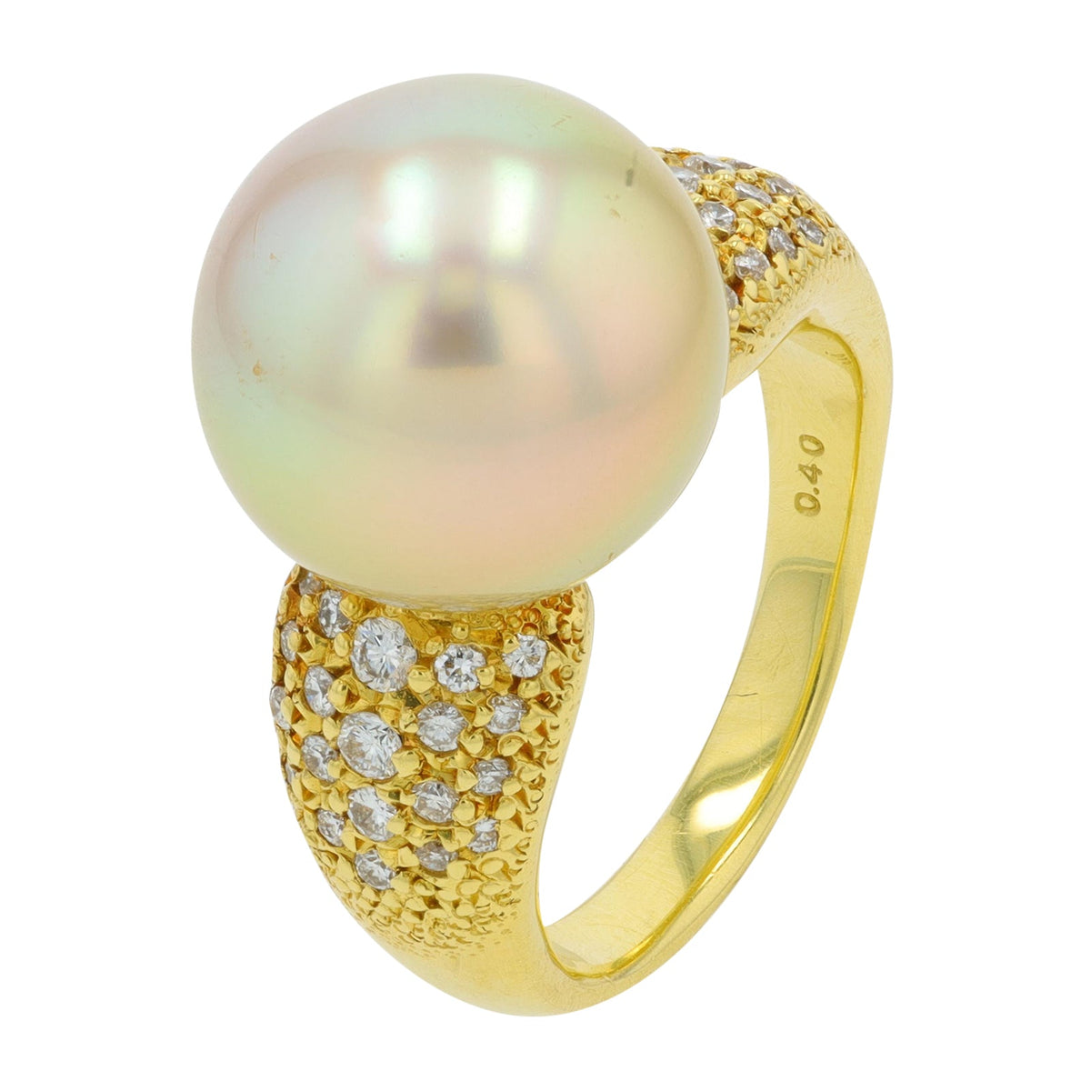 18K YG 13.2 MM Pearl Ring