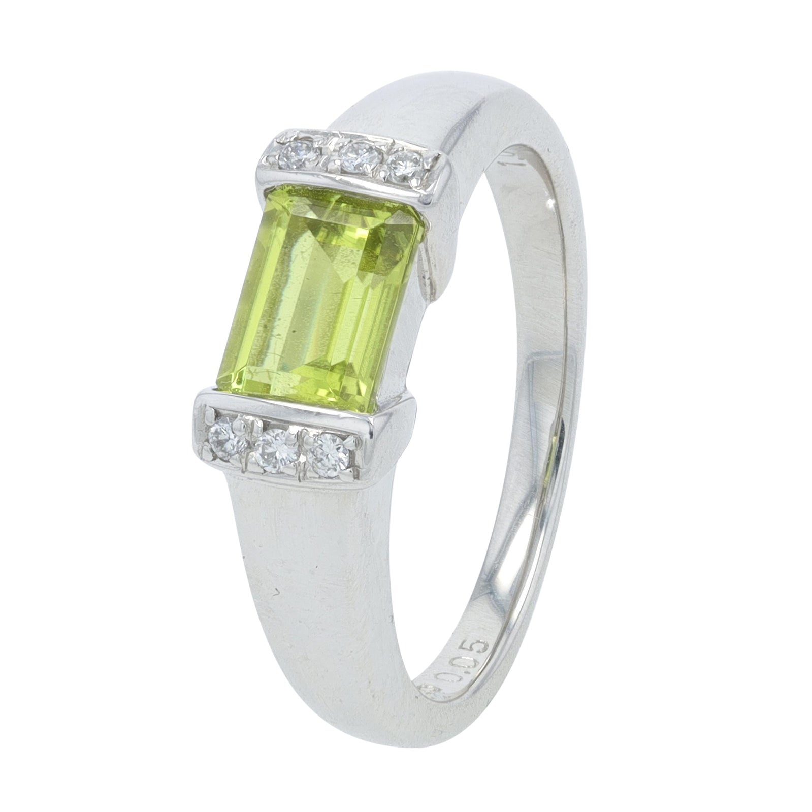 PT900 1.06 CT Yellow Tourmaline Ring