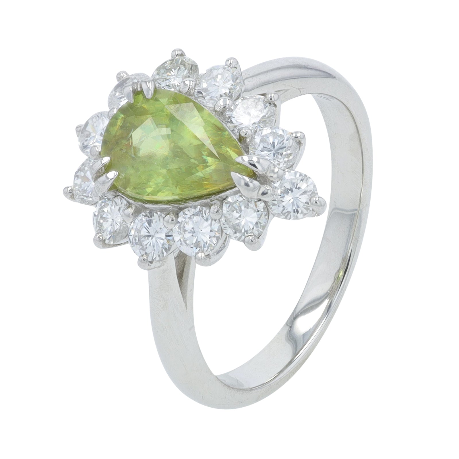 PT950 1.56 CT Sphene Center Ring