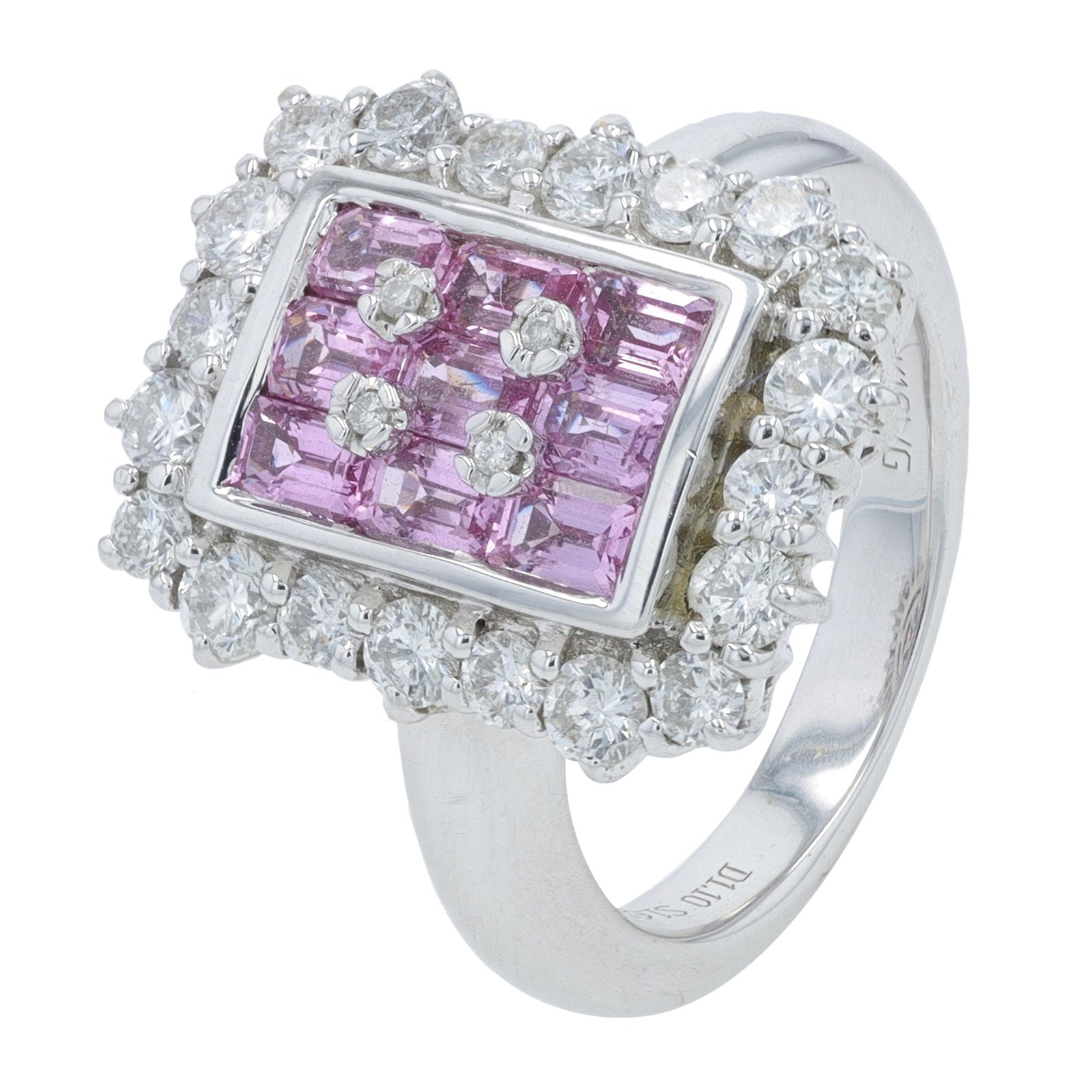 18K WG 1.65 CT Pink Sapphire Ring