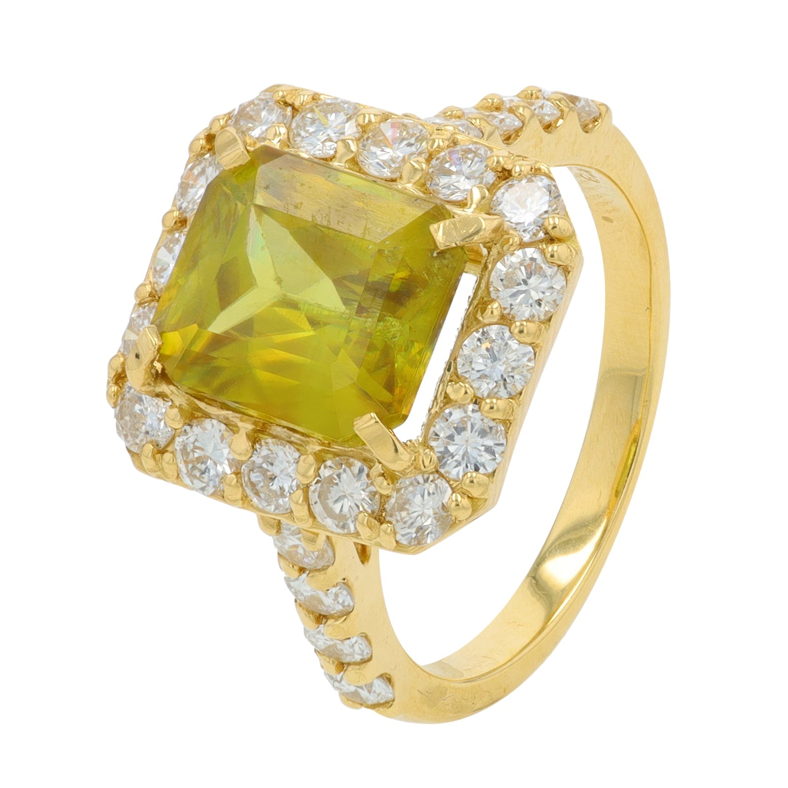 18K YG 3.32 CT Sphene Ring