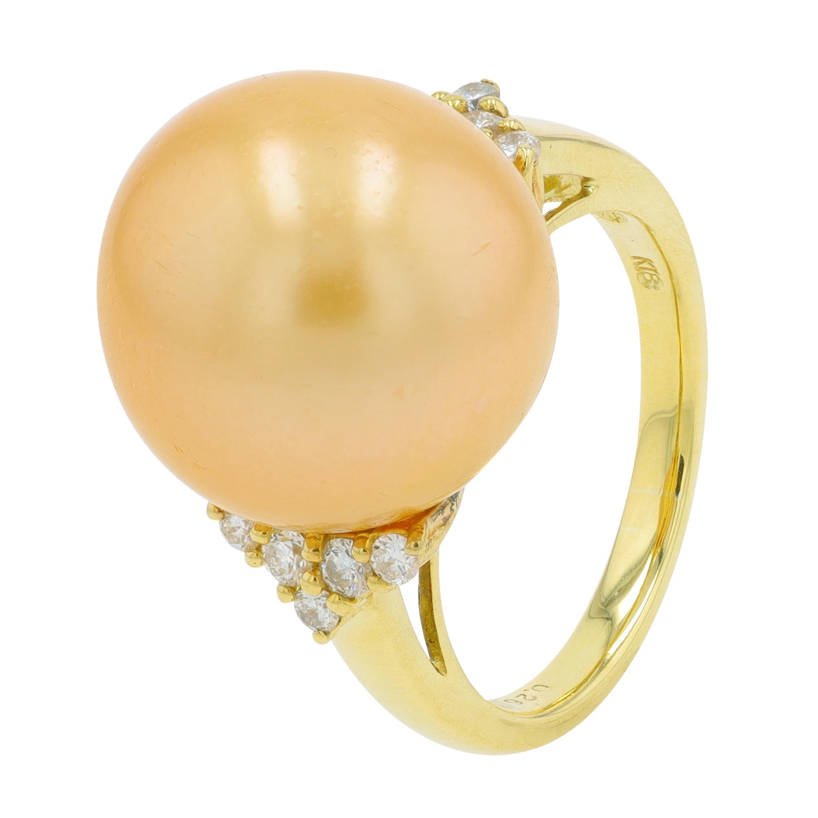 18K YG 14.7 MM Pearl Ring