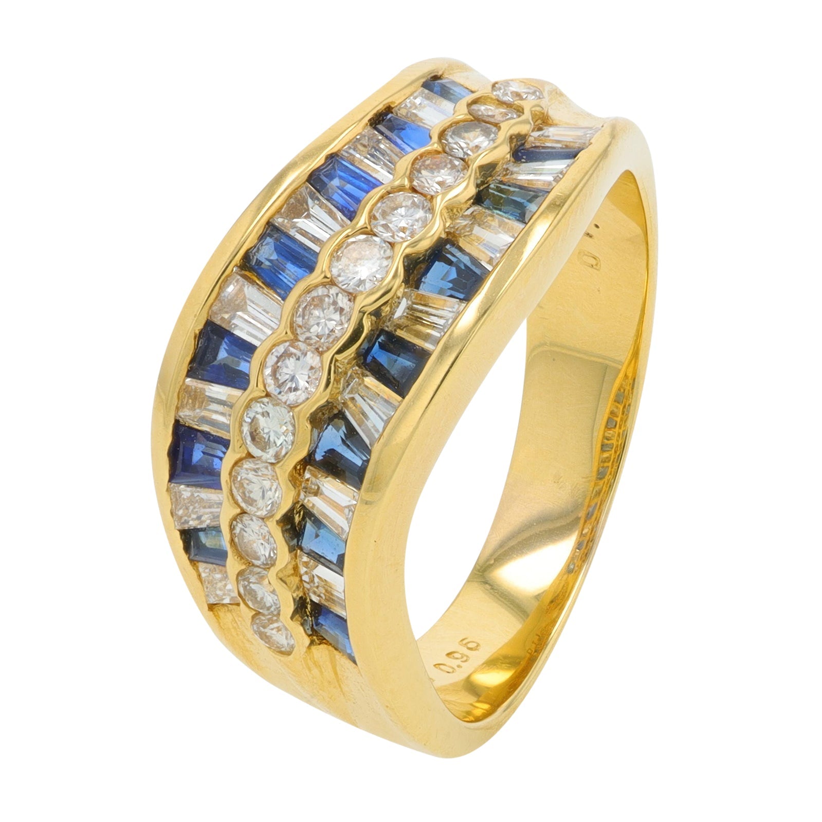 18K YG .95 CT Sapphire Ring