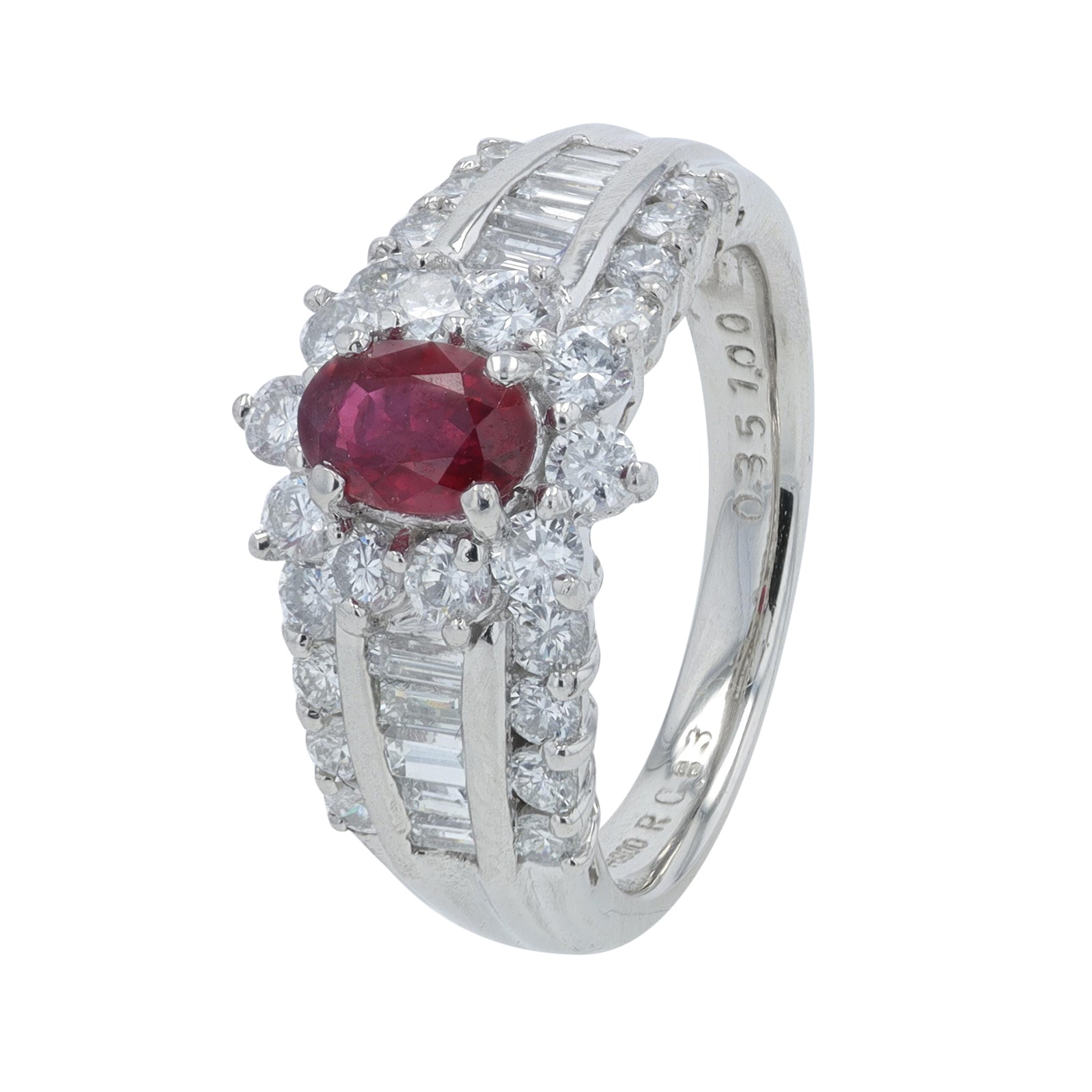 PT900 .83 CT Ruby Ring