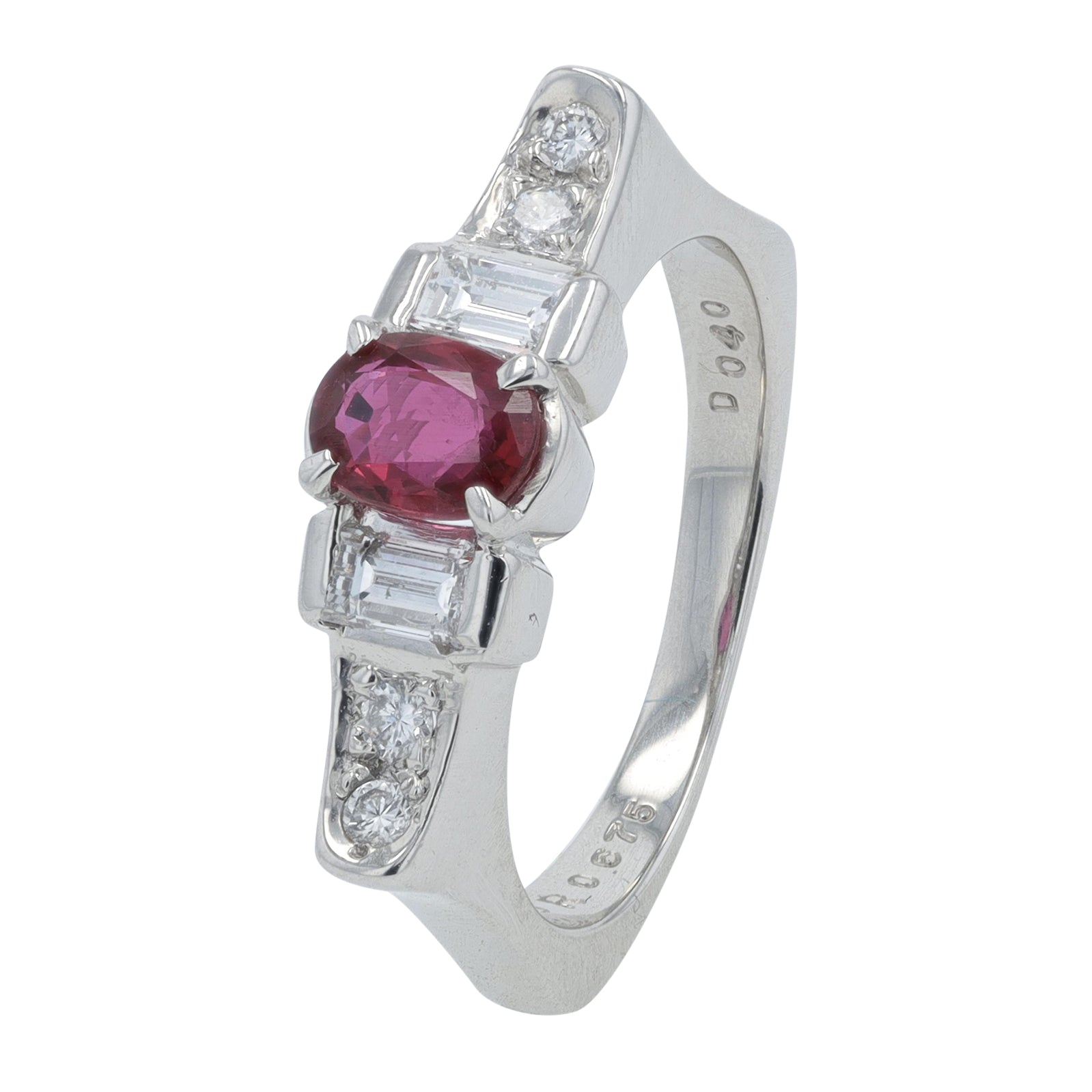 PT900 .675 CT Ruby Ring